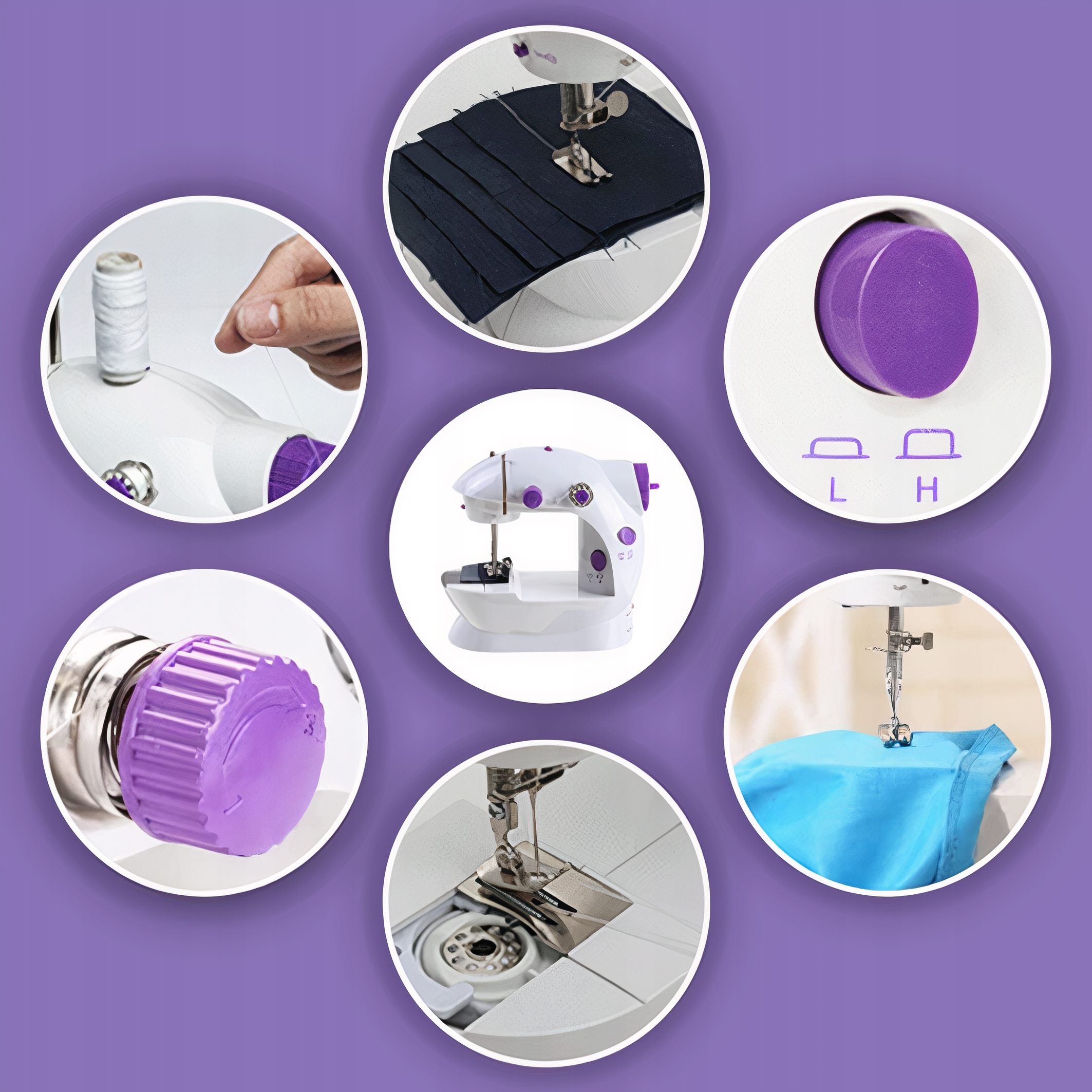 NOWOCZESNA MASZYNA DO SZYCIA LED PRZENOŚNA WIELKI ZESTAW MOC Wiek dziecka 15 lat +