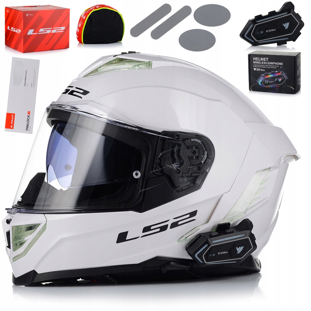 Motocyklová Prilba LS2 FF818 Storm III Biela Pinlock Blenda Interkom
