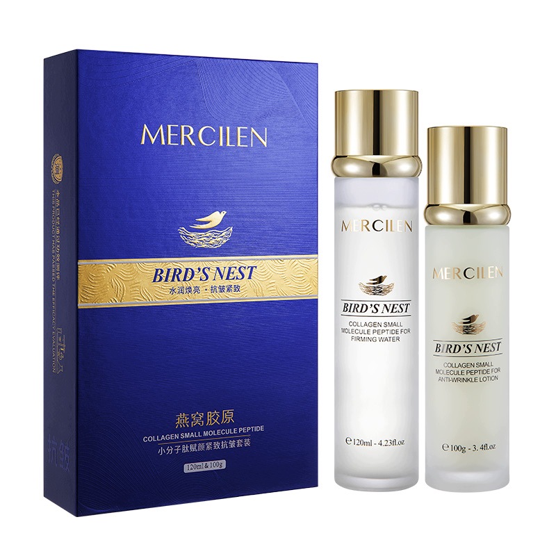 Sada na obličej Mercilen Bird's Nest kolagen tonikum 120 ml emulze 100 g
