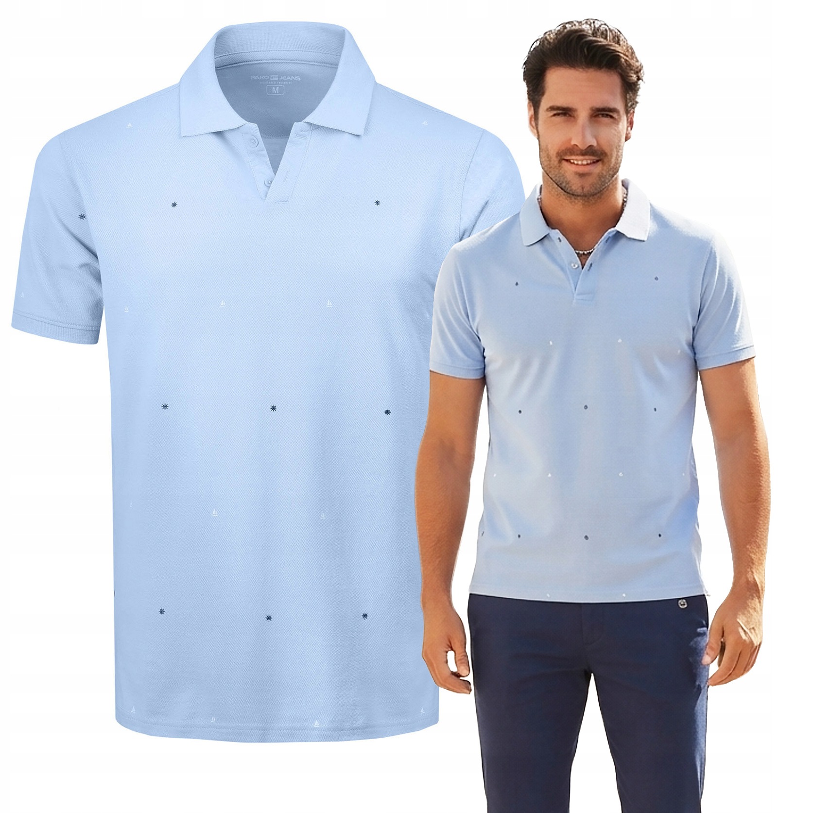 polokošile Pánské Modré Hrubá Bavlna Complex Elegantní Pako Jeans
