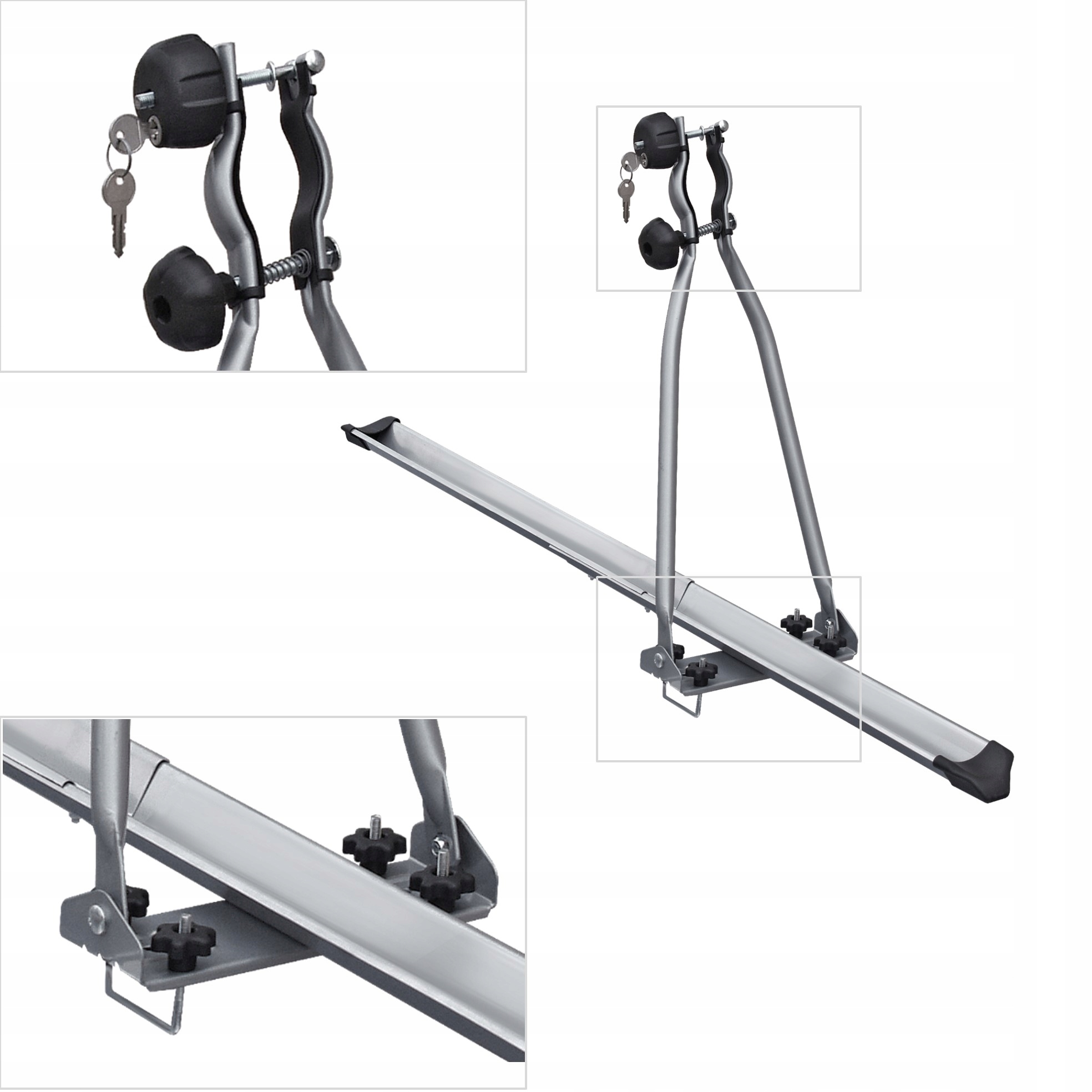 UCHWYT ROWEROWY BAGAZNIK NA DACH NA ROWER ZAMYKANY Handle carrying capacity 15 kg