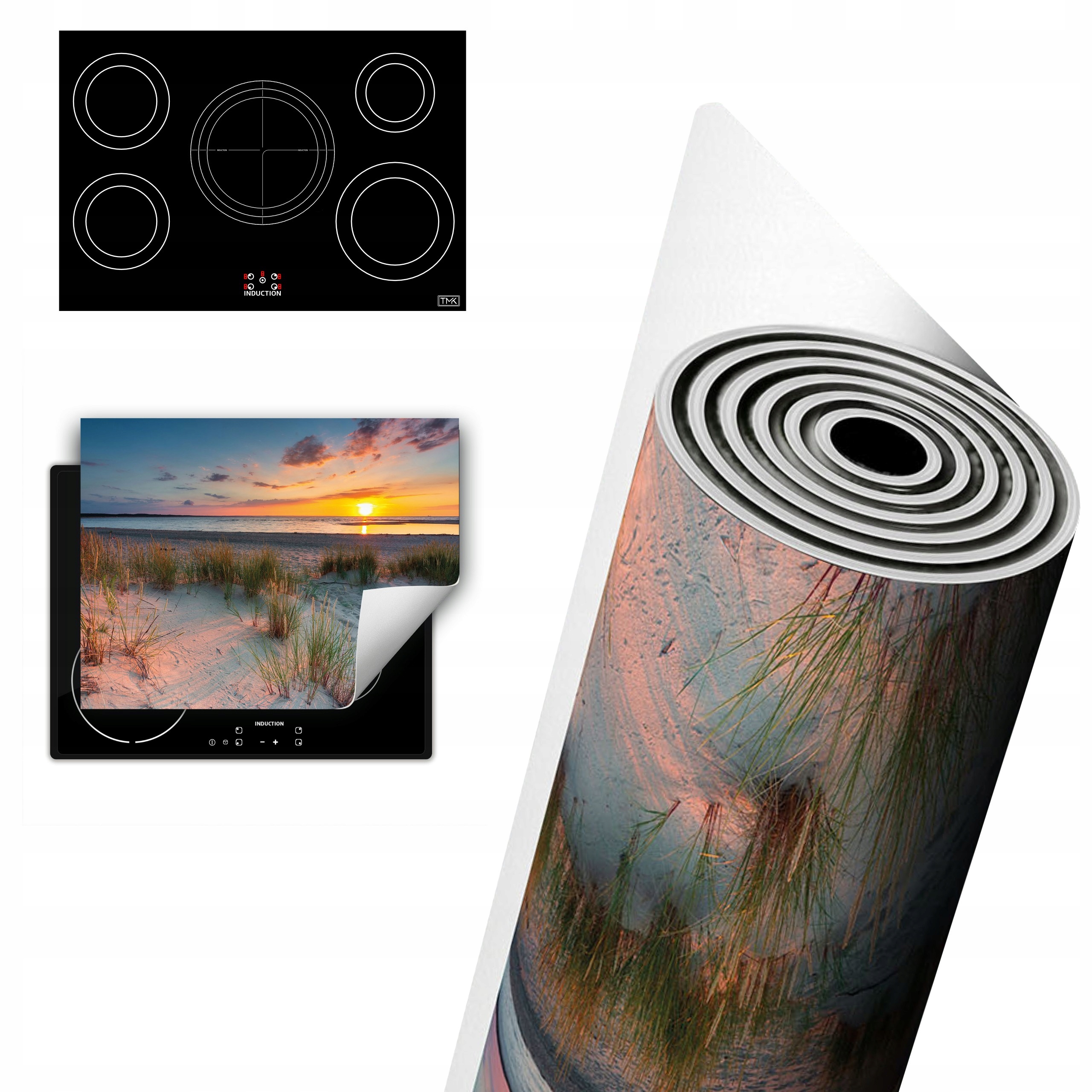 Vinylová Ochrana Na Indukci Pracovní Deska 80x52 moře slunce