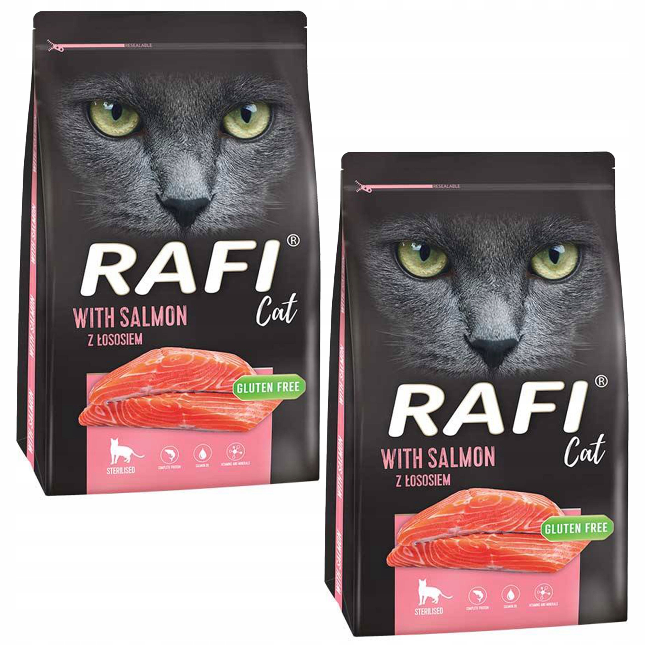 Levně Rafi Cat Sterilised Krmivo suché Dolina Noteci pro kočky Losos 2 x 7 kg