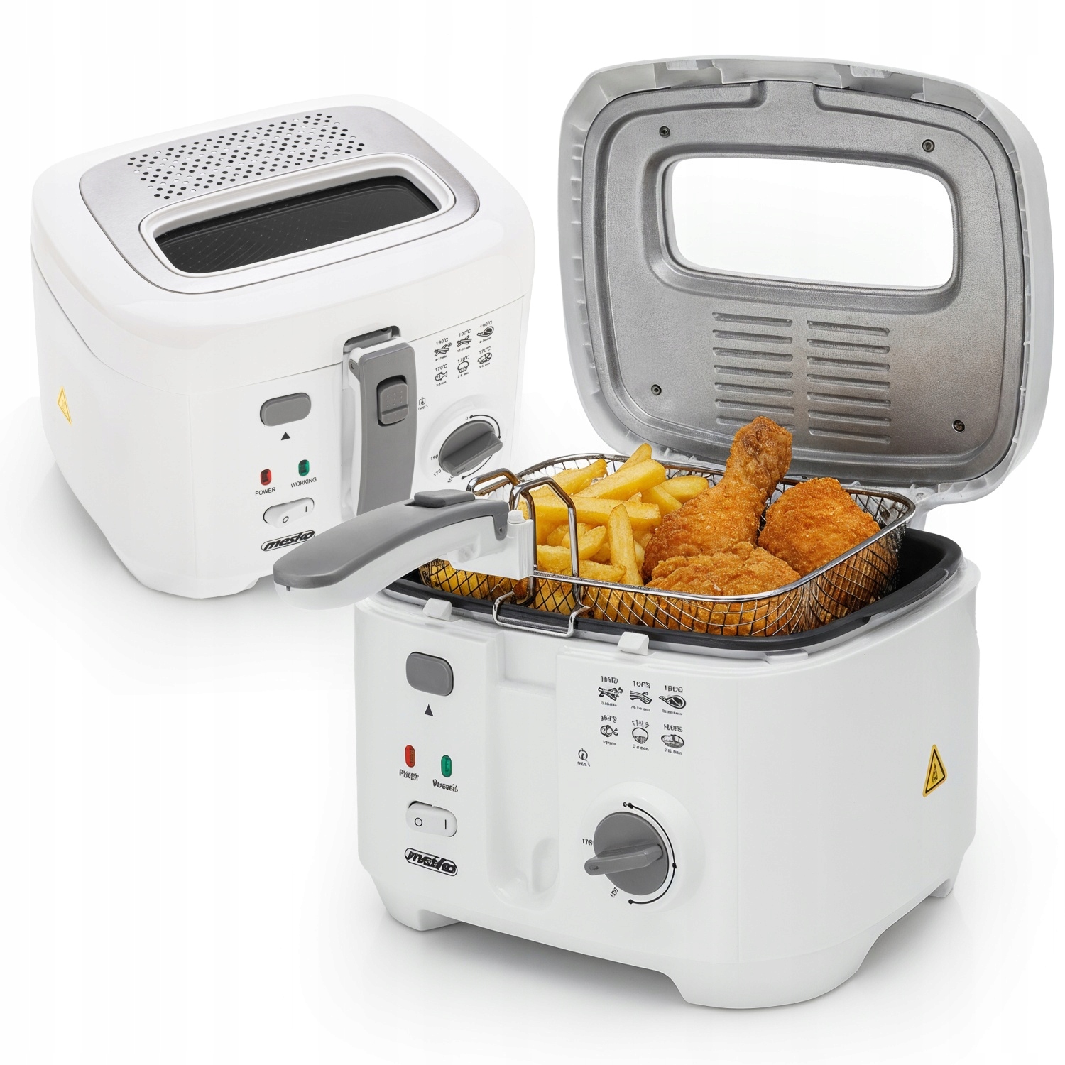 Olejová Fritéza Tradiční Fritéza 2,5L Silná 1800W Bílá Mesko