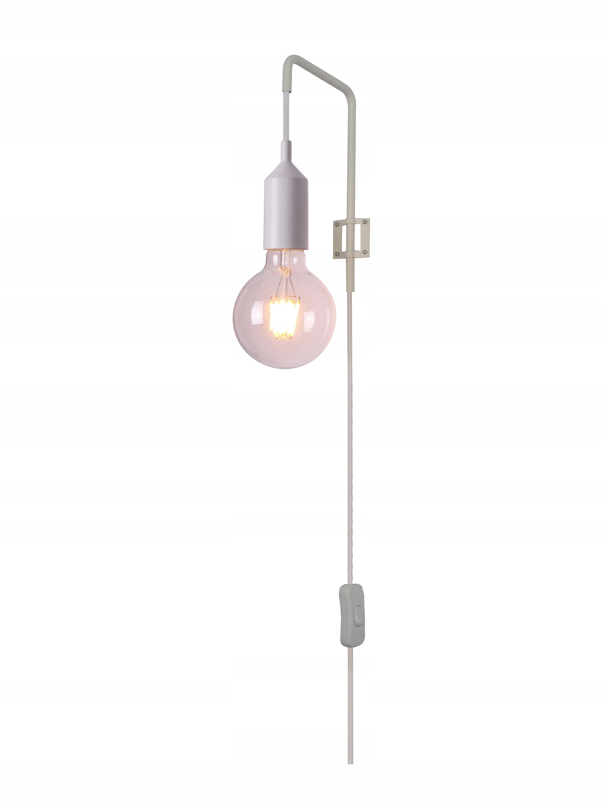 Industriální bílá nástěnná lampa