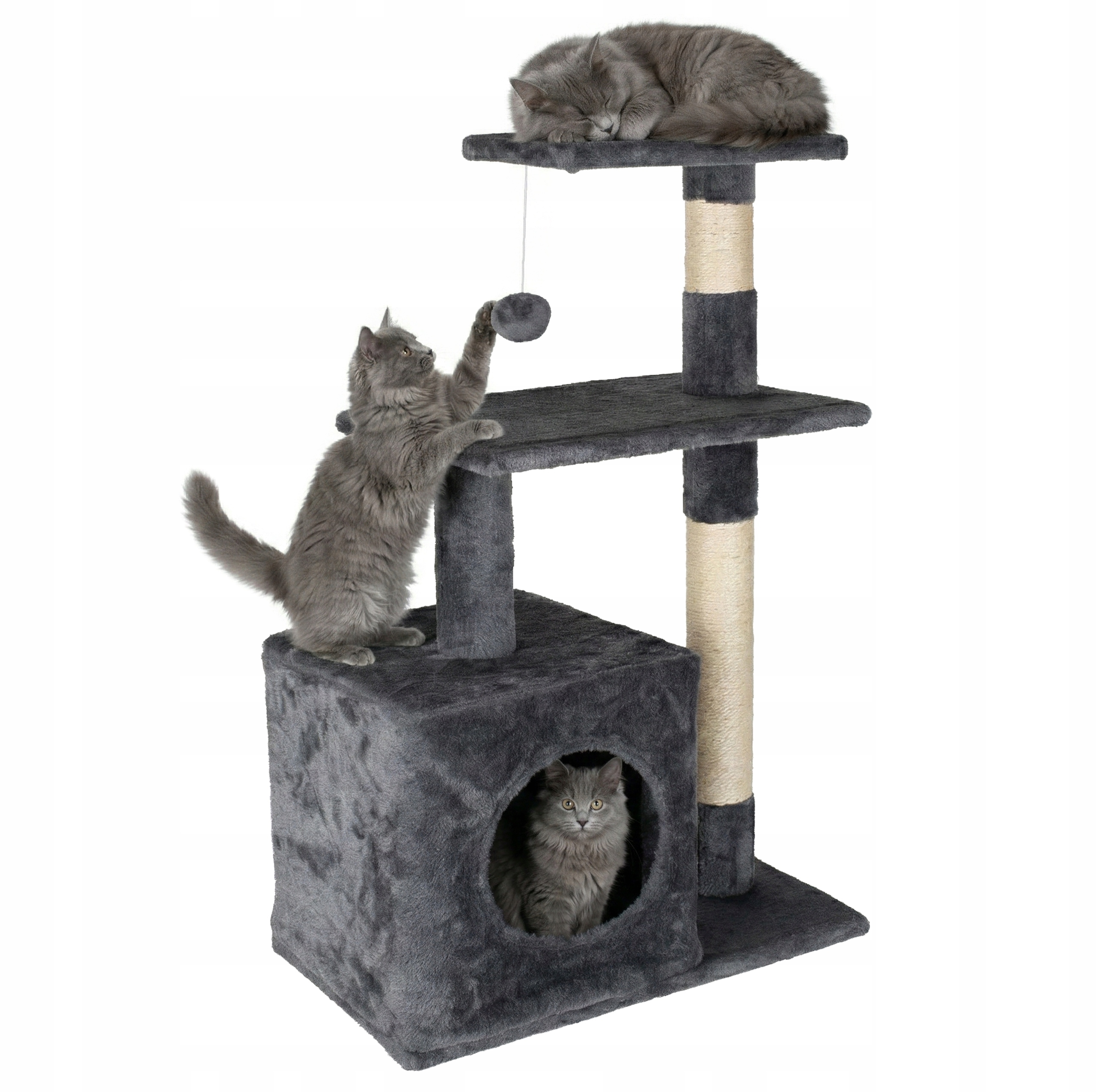 Drapak Dla Kota Legowisko Domek Budka Wieża Słupek Drapania Sizal Zabawka