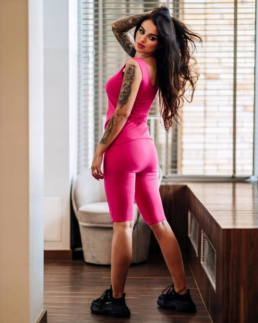 La..mu spodenki kolarki legginsy BEŻ S/M-1 Długość przed kolano