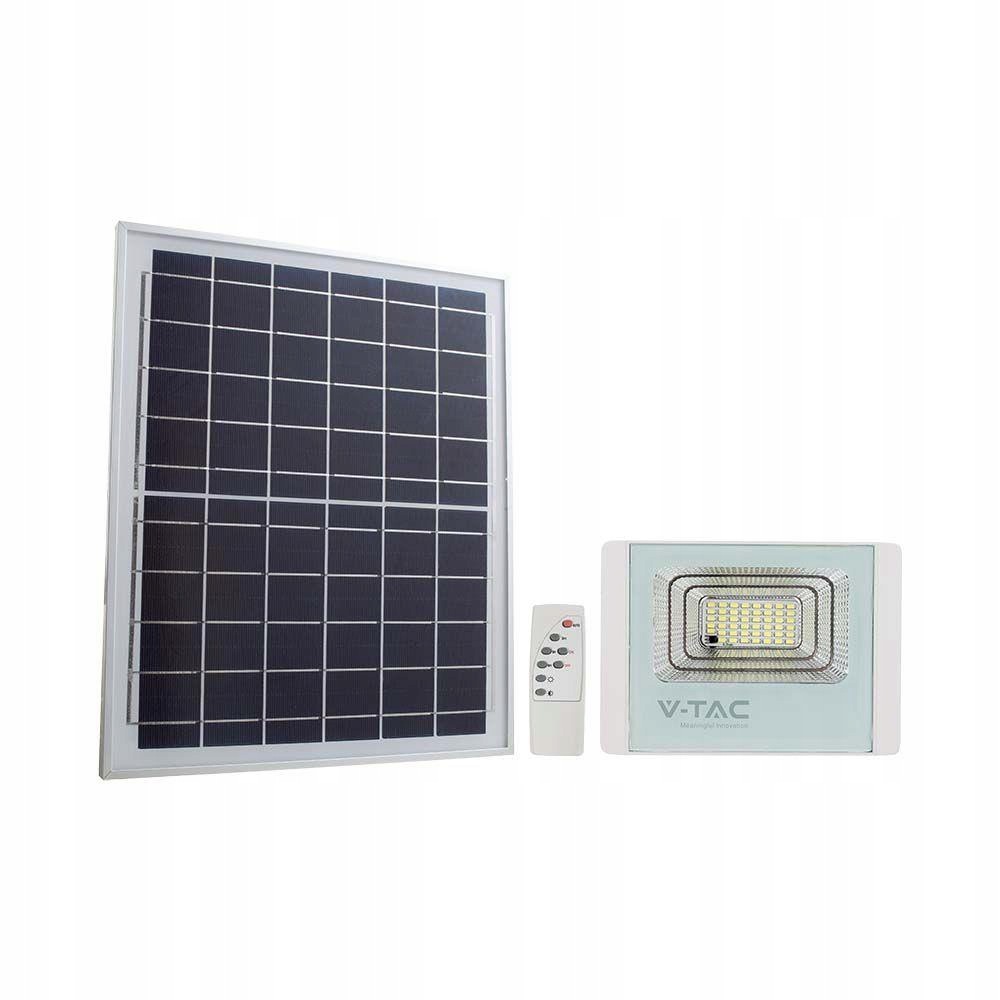 V-tac Solární Led zářič 12W bílý IP65 dálkový ovladač časovač VT-25W 4000K 550lm