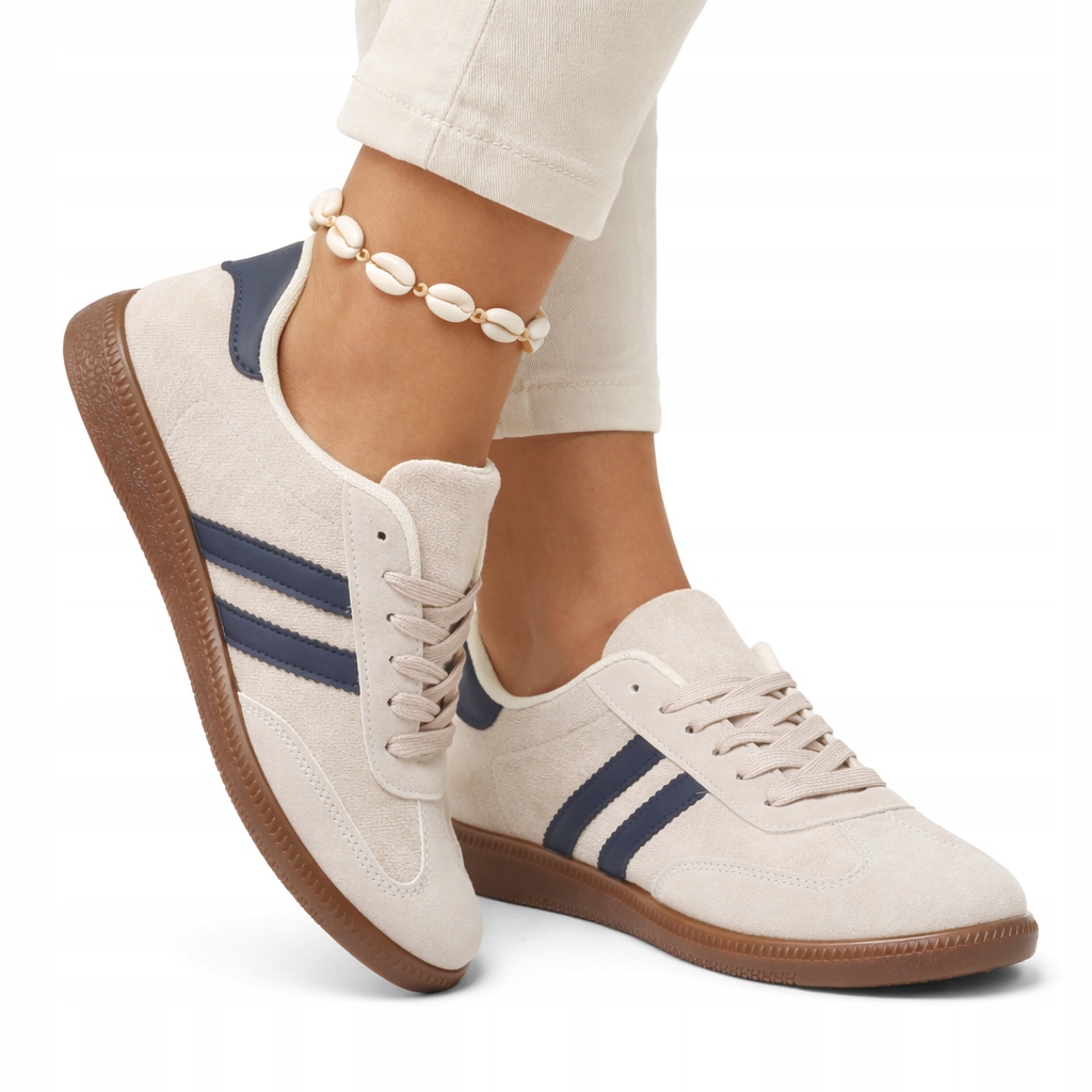 Sneakersy Damskie Beżowe Buty Sportowe Retro Adidasy 40