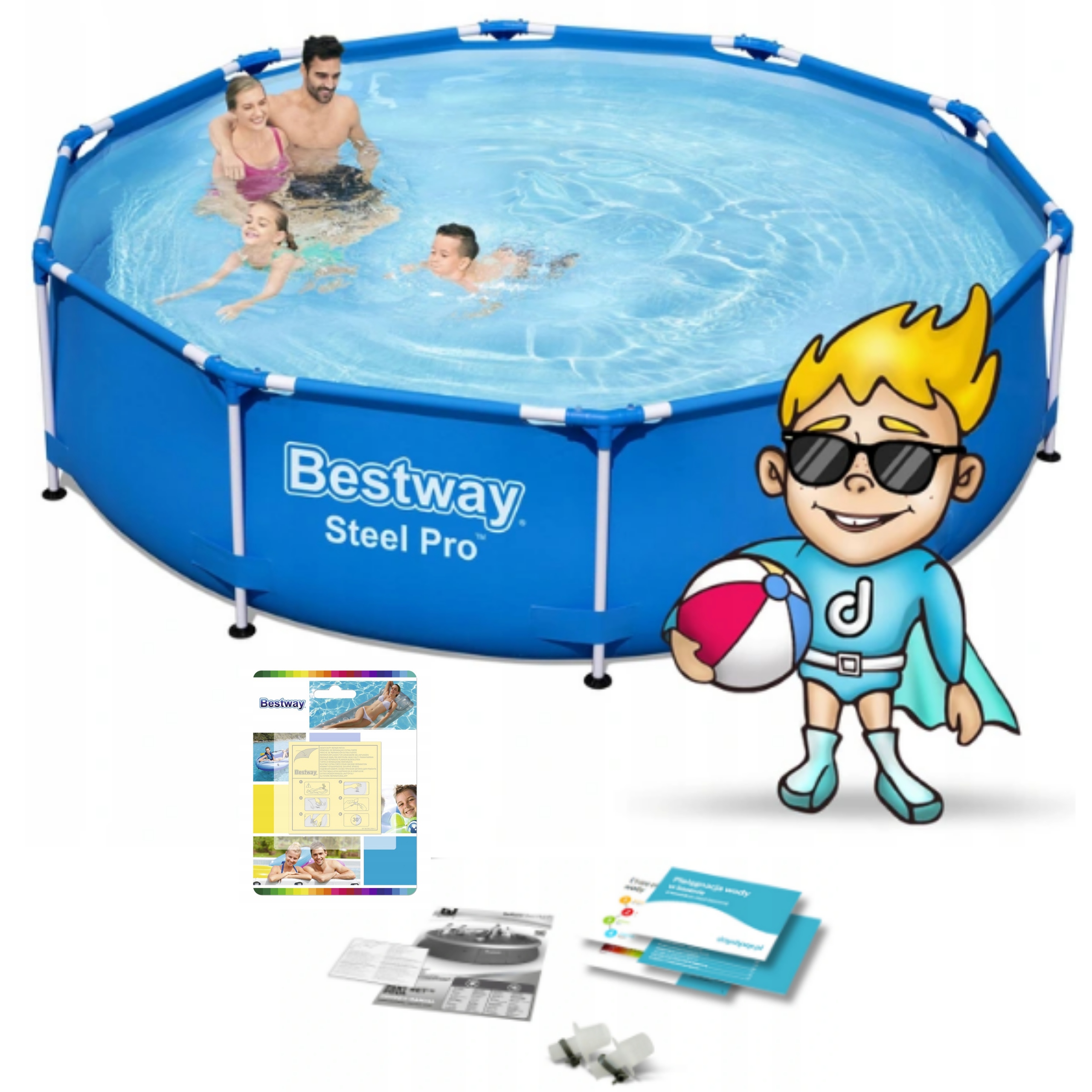 Záhradný bazén s rámom 305x76cm Bestway 5v1 Veľký Záhradný Bazén Súprava