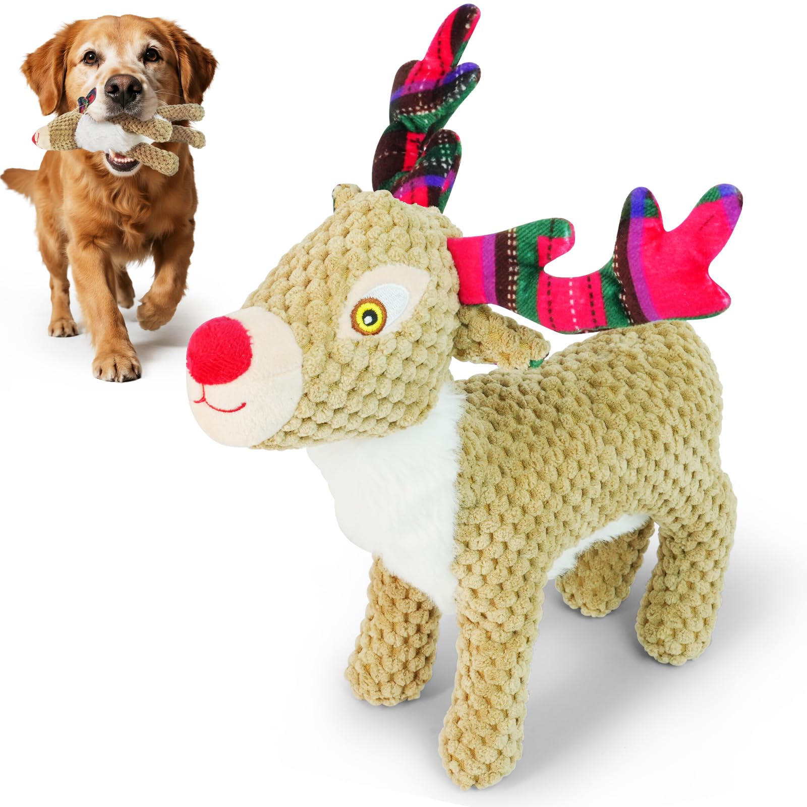 Levně Gonncz Hračka Pro Psy Vánoční Sob Plyšová Pískací Hračka pro psy