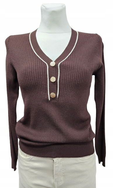 Elegantní Pletená Halenka Se Knoflíky Nové Francouzské Zboží