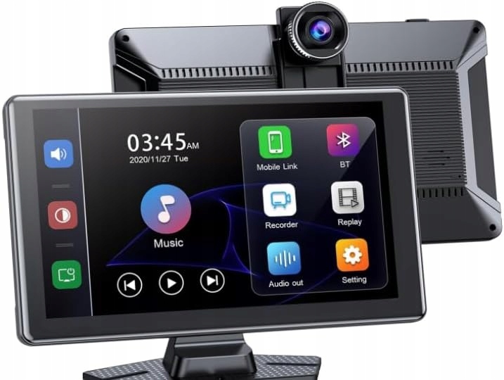 Autorádio CarPlay, 9palcová přední kamera 4K Hd a zadní kamera