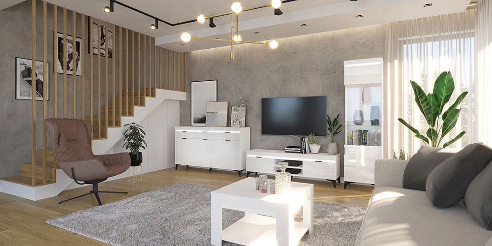 Komoda szafka biały połysk Baldur BDK-1 Kolekcja Baldur