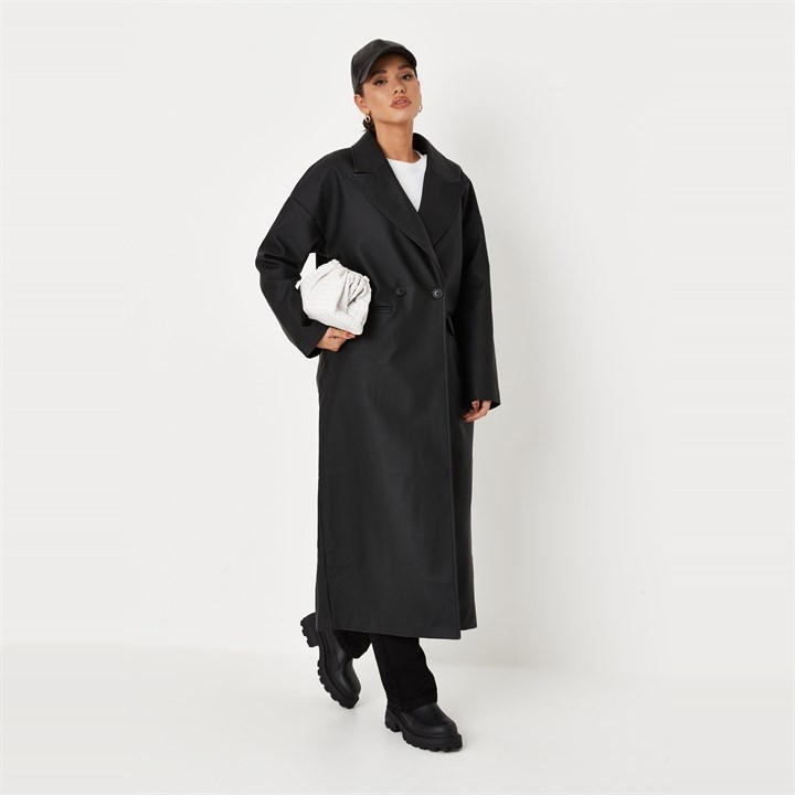 P0/LX12* Missguided Tall Dámský Kabát Černý 38 38 3_