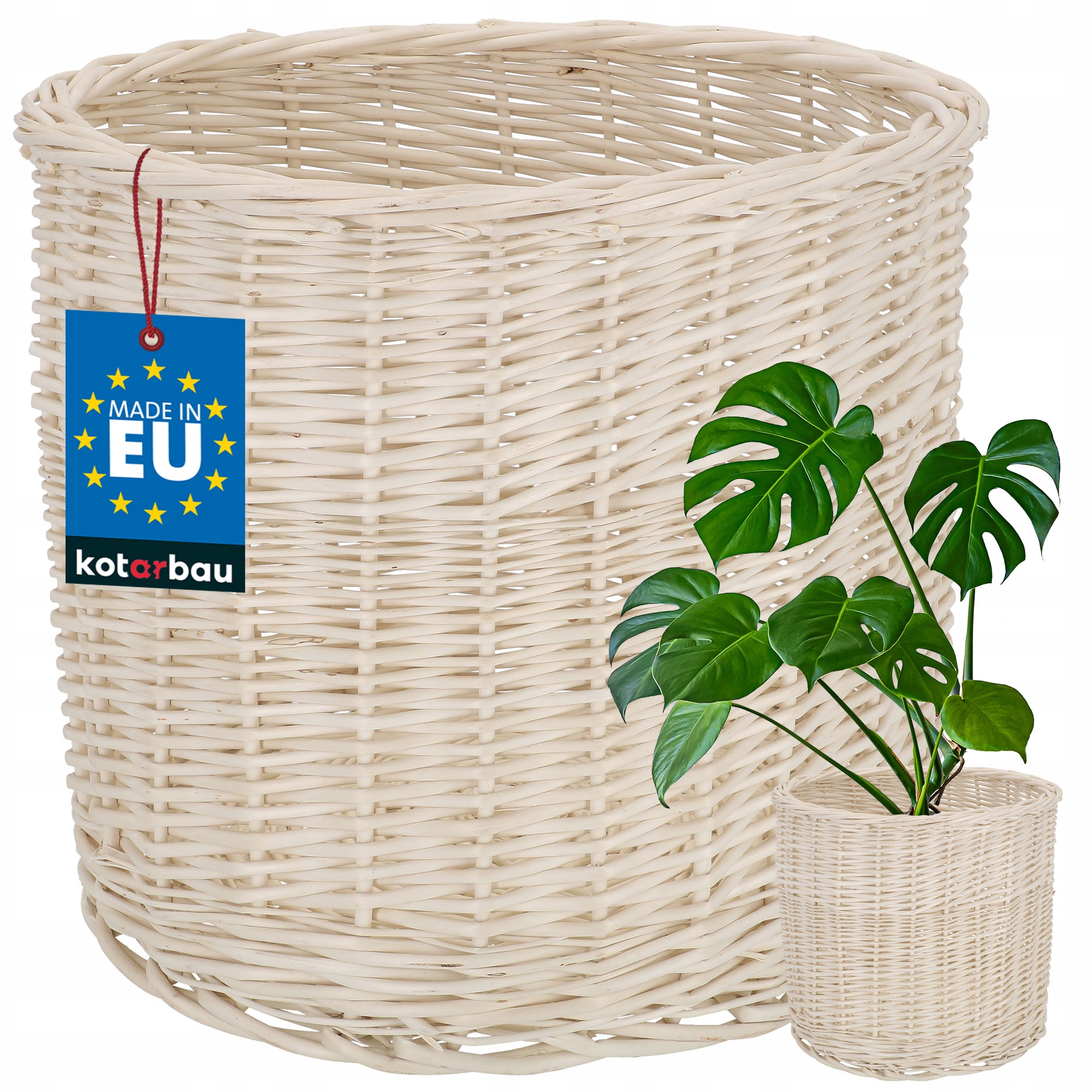 OSŁONKA WIKLINOWA NATURALNA DONICZKA PLECIONA KOSZYK NA KWIATY ROŚLINY Fi33