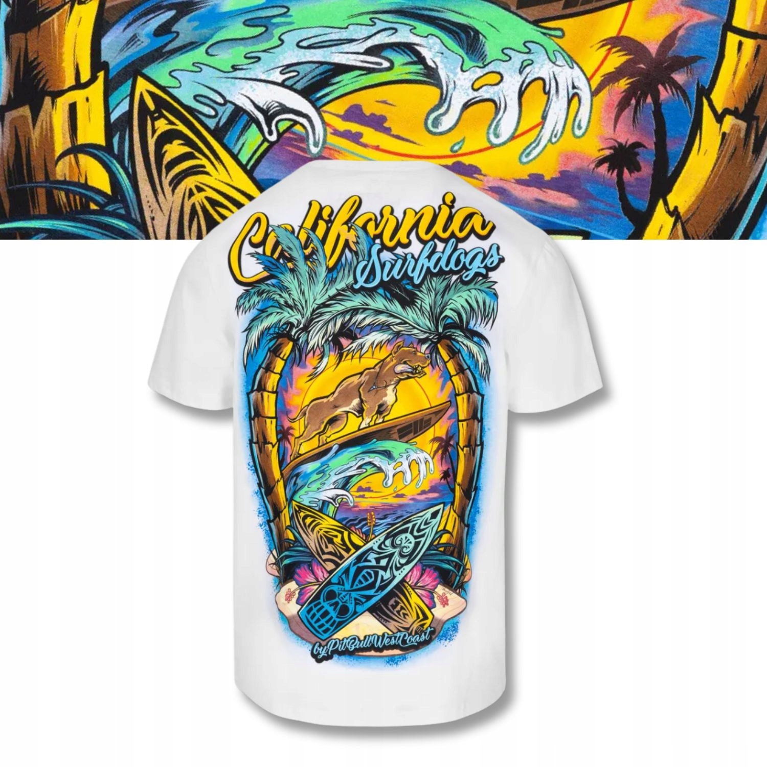 Męska Koszulka Pitbull Bawełniany T-shirt z nadrukiem Surfdog