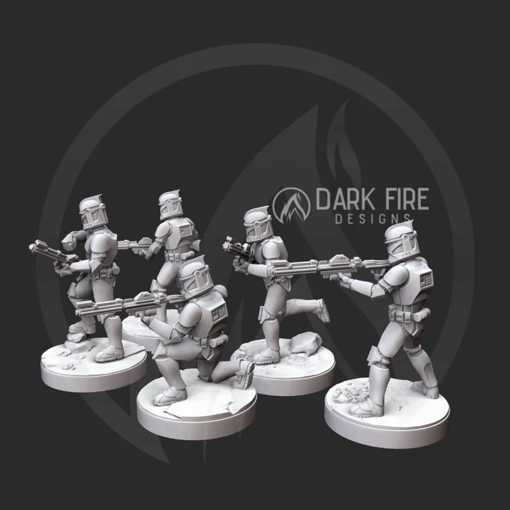 Republic Trooper Rifle Squad model pasuje do gry StarWars Legion Nazwa Druk 3D Modeli DarkFire