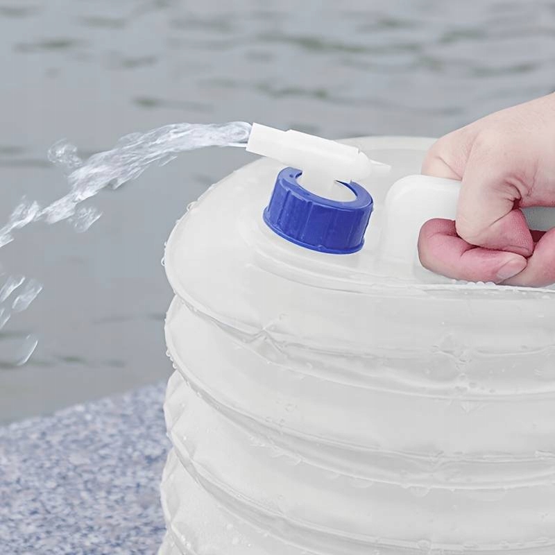 SKŁĄDANA BUTELKA BAŃKA BANIAK NA WODĘ ZBIORNIK WIADRO POJEMNIK WOREK 5L Cechy dodatkowe lejek uchwyt