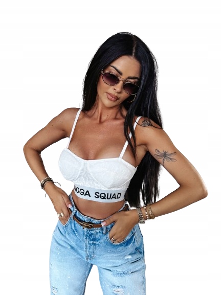 Top Crop na ramínka Flay O La Voga bílý M