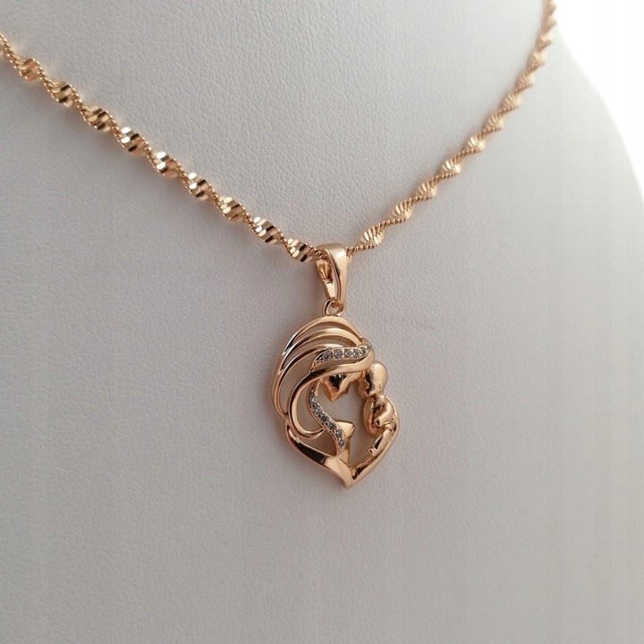 ZŁOTY ŁAŃCUSZEK I MEDALIK PREZENT NA KOMUNIĘ 18K DLA DZIEWCZYNKI + GRAWER Stan opakowania oryginalne