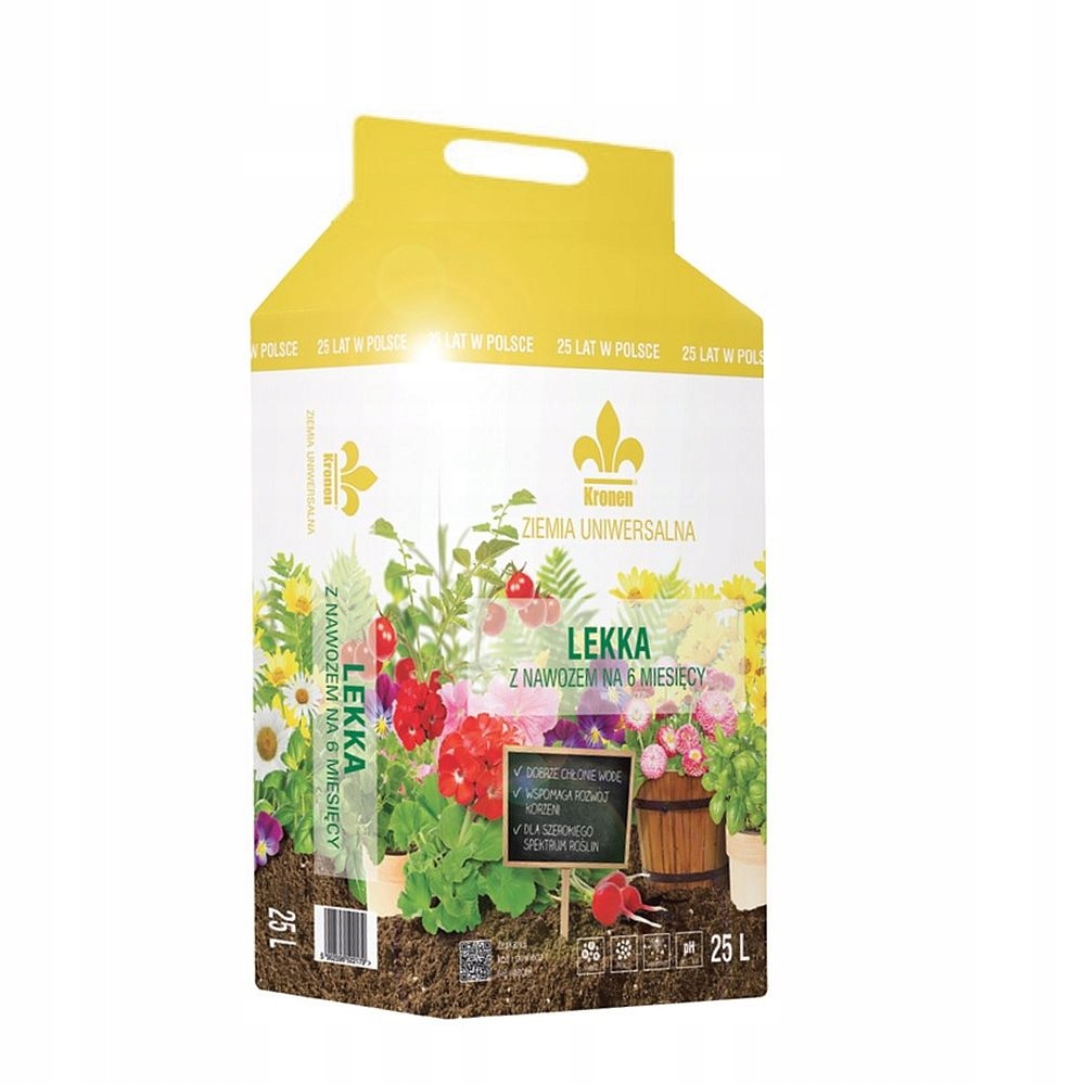 

Ziemia z nawozem na 6 m-cy lekka 5,5-6,0 pH 25l