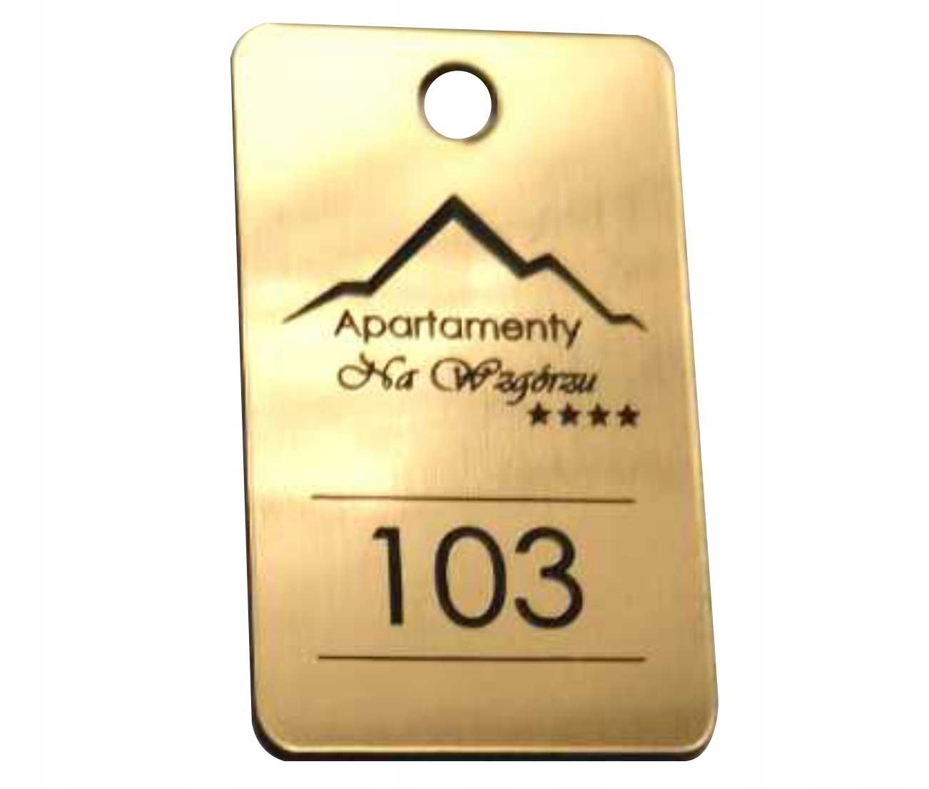 BRELOKI do kluczy NUMEREK DWUSTRONNY 7x4 cm 30 szt