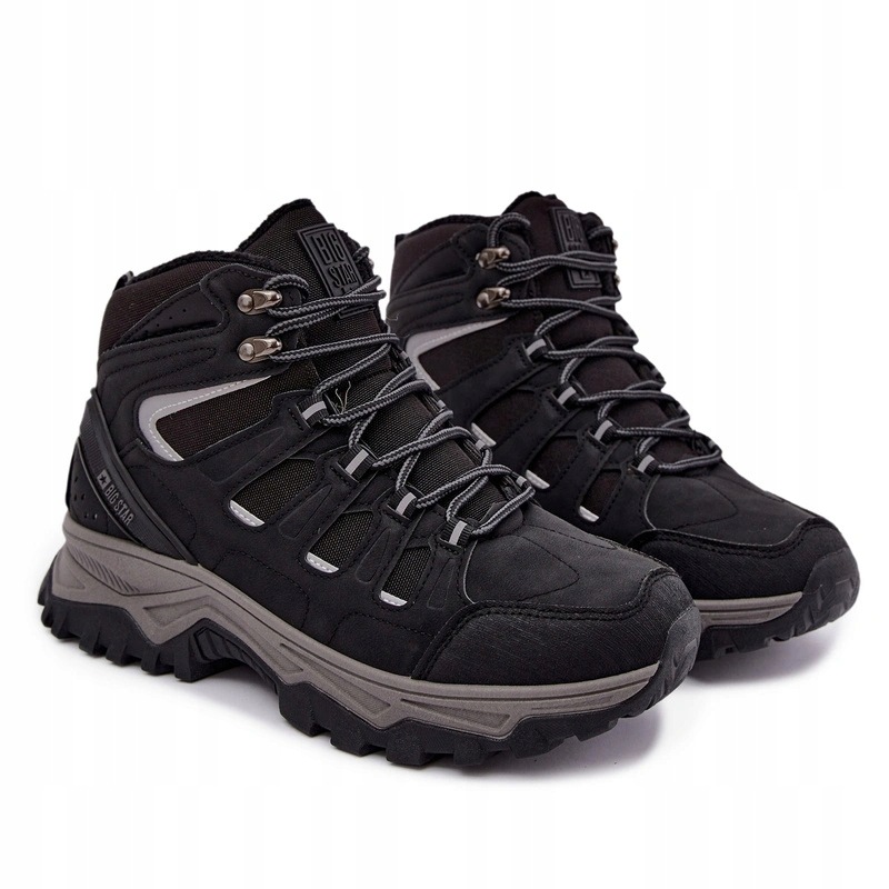 Buty Zimowe Trekkingowe Trapery Męskie Ocieplane Big Star Czarne 44