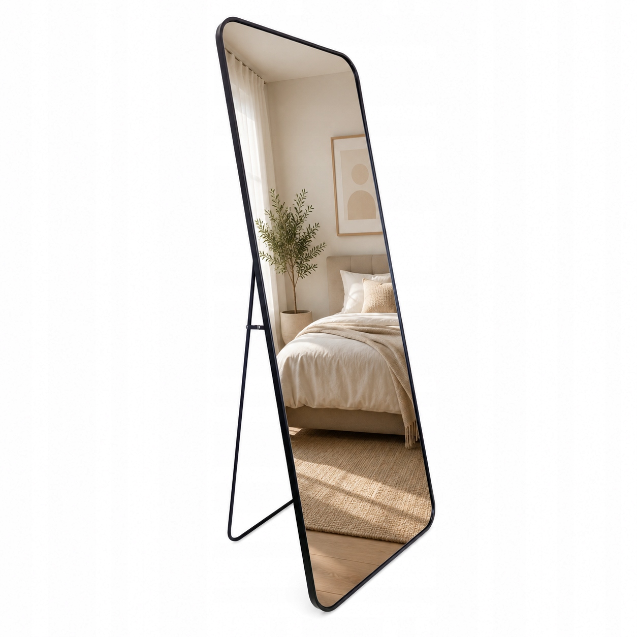 Styler Stojace zrkadlo 50x140 cm Unoa čierne dekorácia do spálne