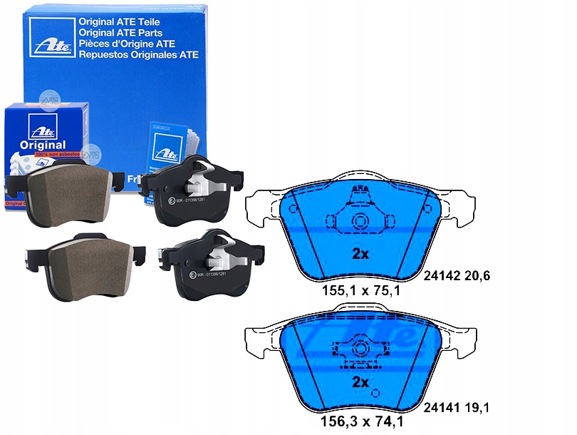 Sada Brzdových Destiček Ate P86018 LP1821 LP18