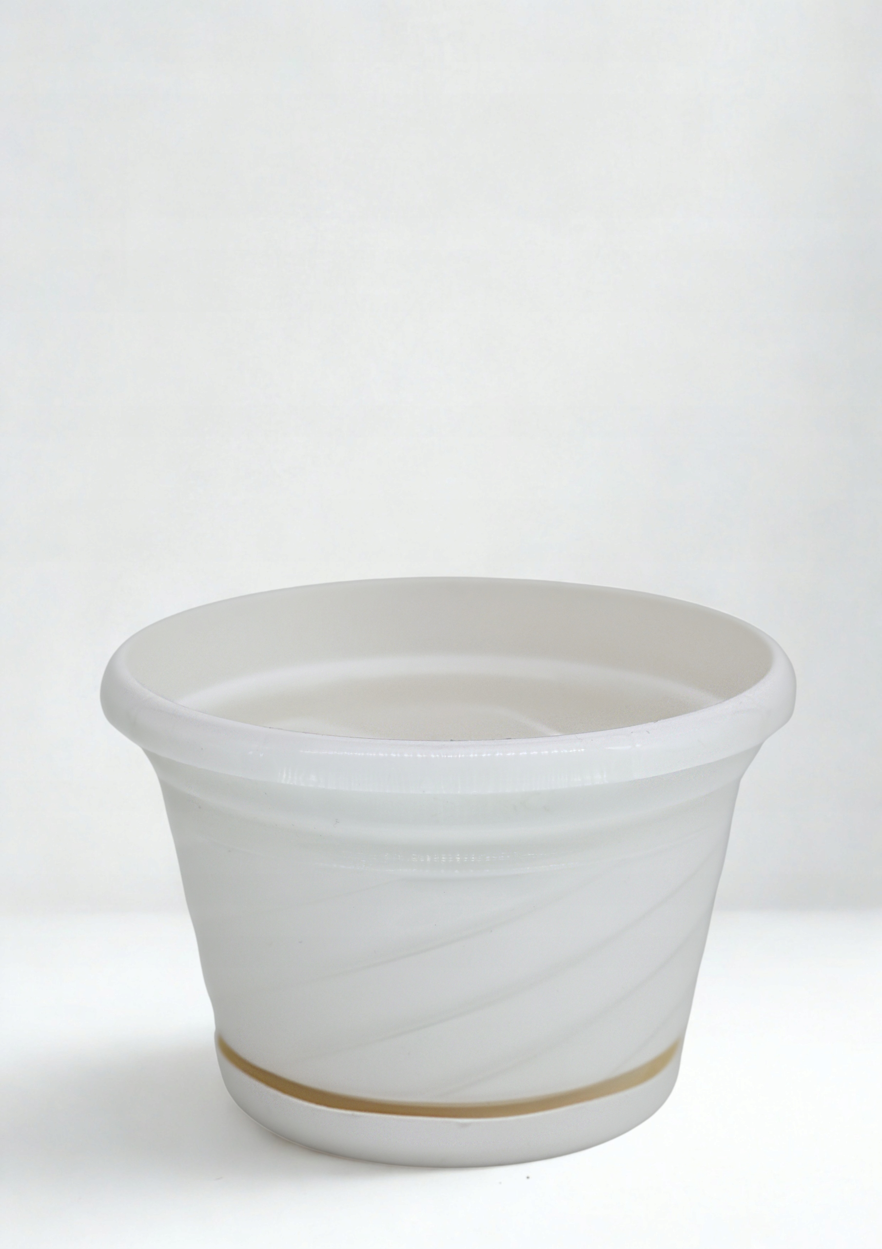 Nowoczesna doniczka z podstawką 15 cm, Eko, UV Odporna, Biała