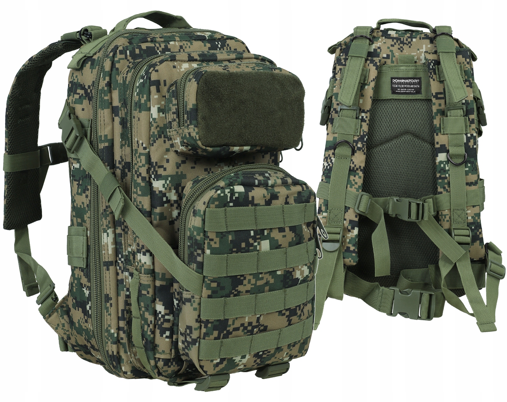 

Plecak Męski Wojskowy Dominator Velcro Woodland