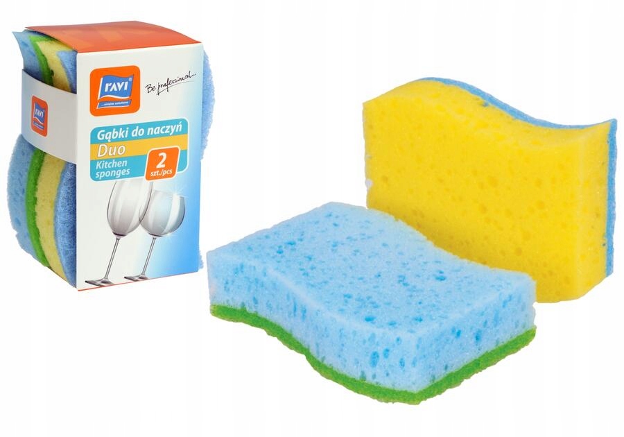 Levně Houbičky na mytí nádobí myčka houbička Duo 2 ks Ravi