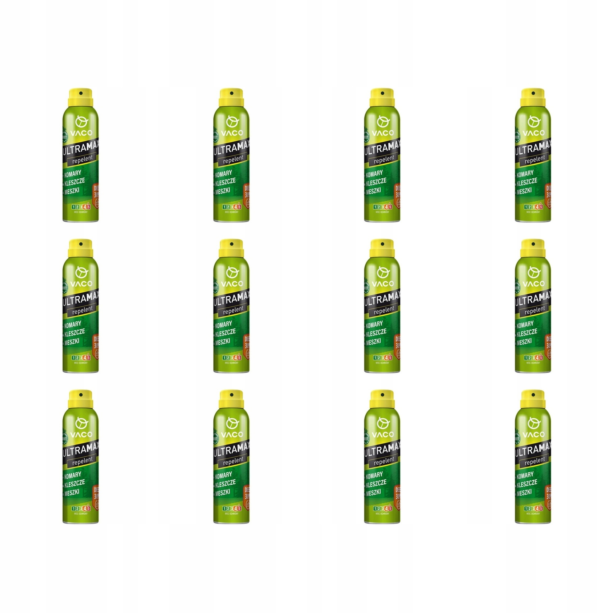 12x 170ml Vaco Ultramax Spray na komary, kleszcze i meszki Deet 30%