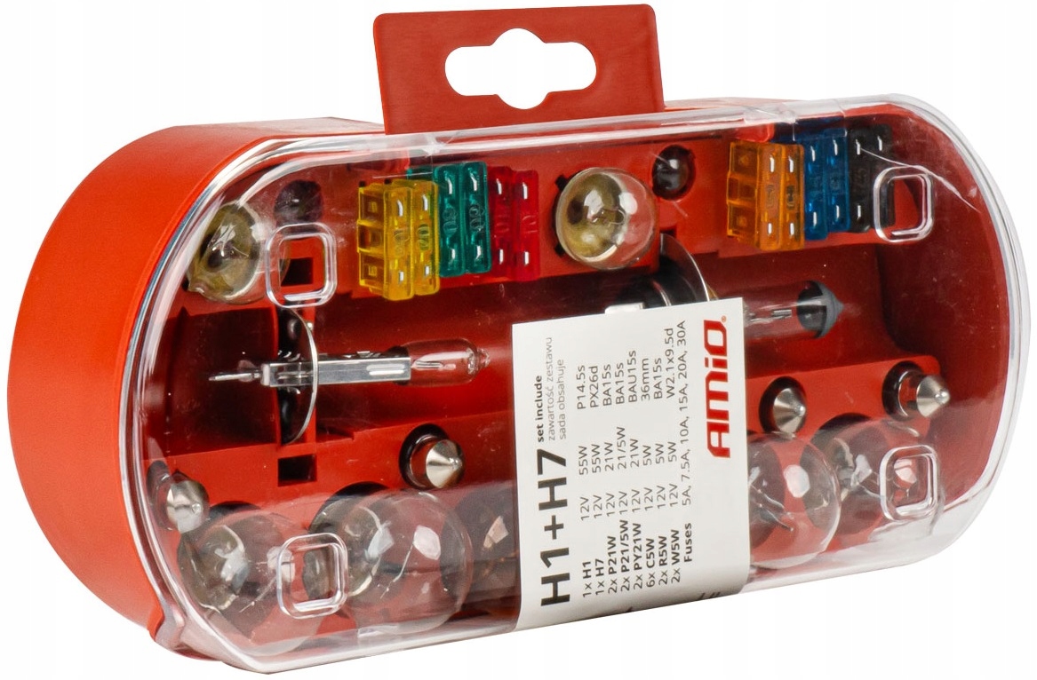 Zasobnik Zapasowe Zapas Żarówek Bezpieczników Zapasowych H7+H1 12V Do Auta