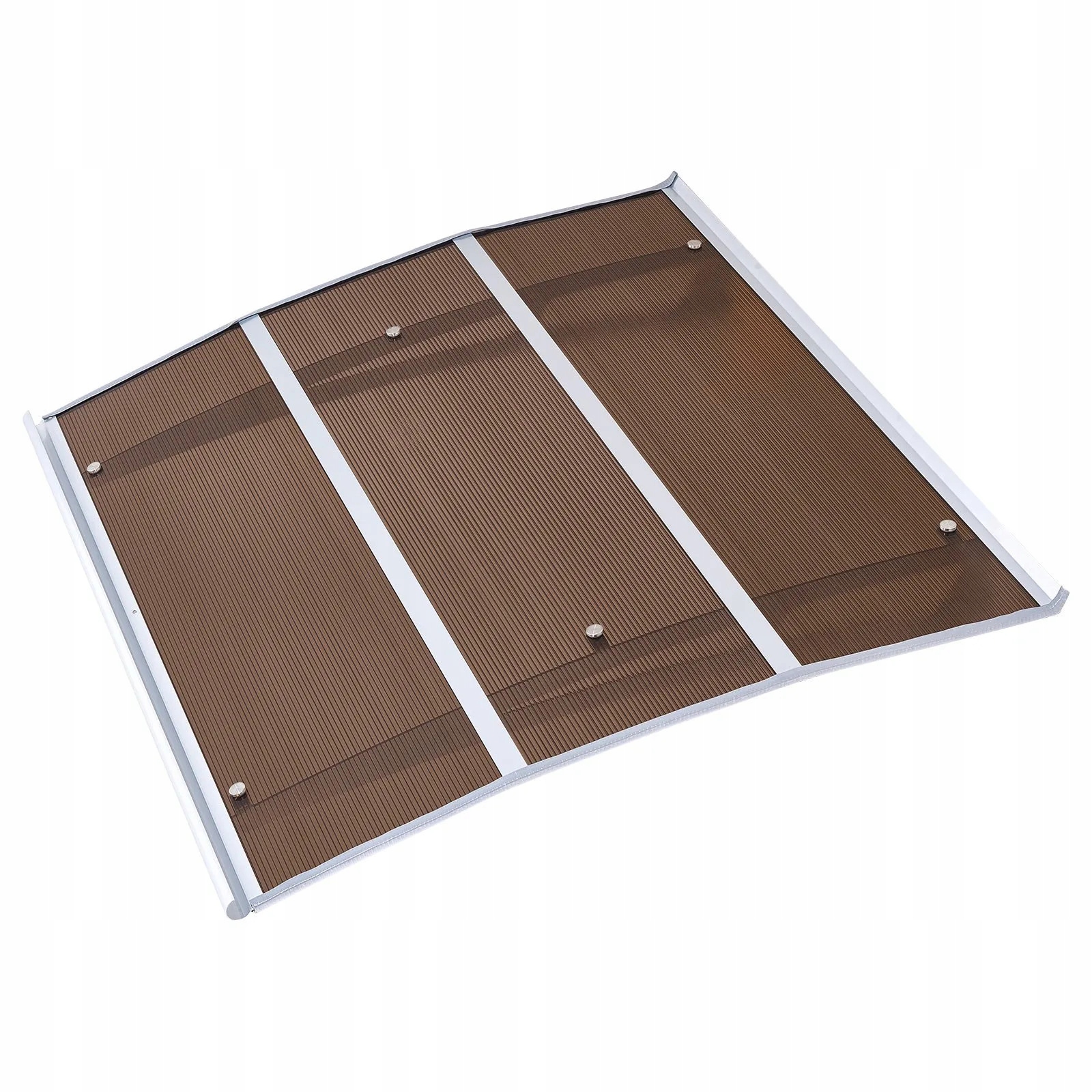 Dveřní stříška hnědá premium 120 x 100 cm oblouková terasa ochrana před deštěm