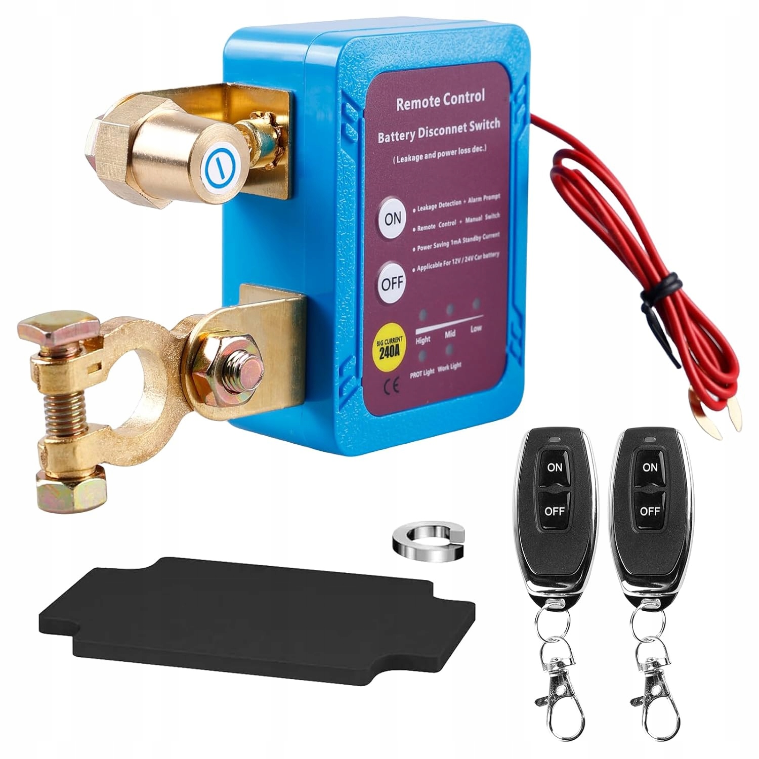 Zdalny Automatyczny Wyłącznik Odłącznik Akumulatora 12V 240A 2X Pilot