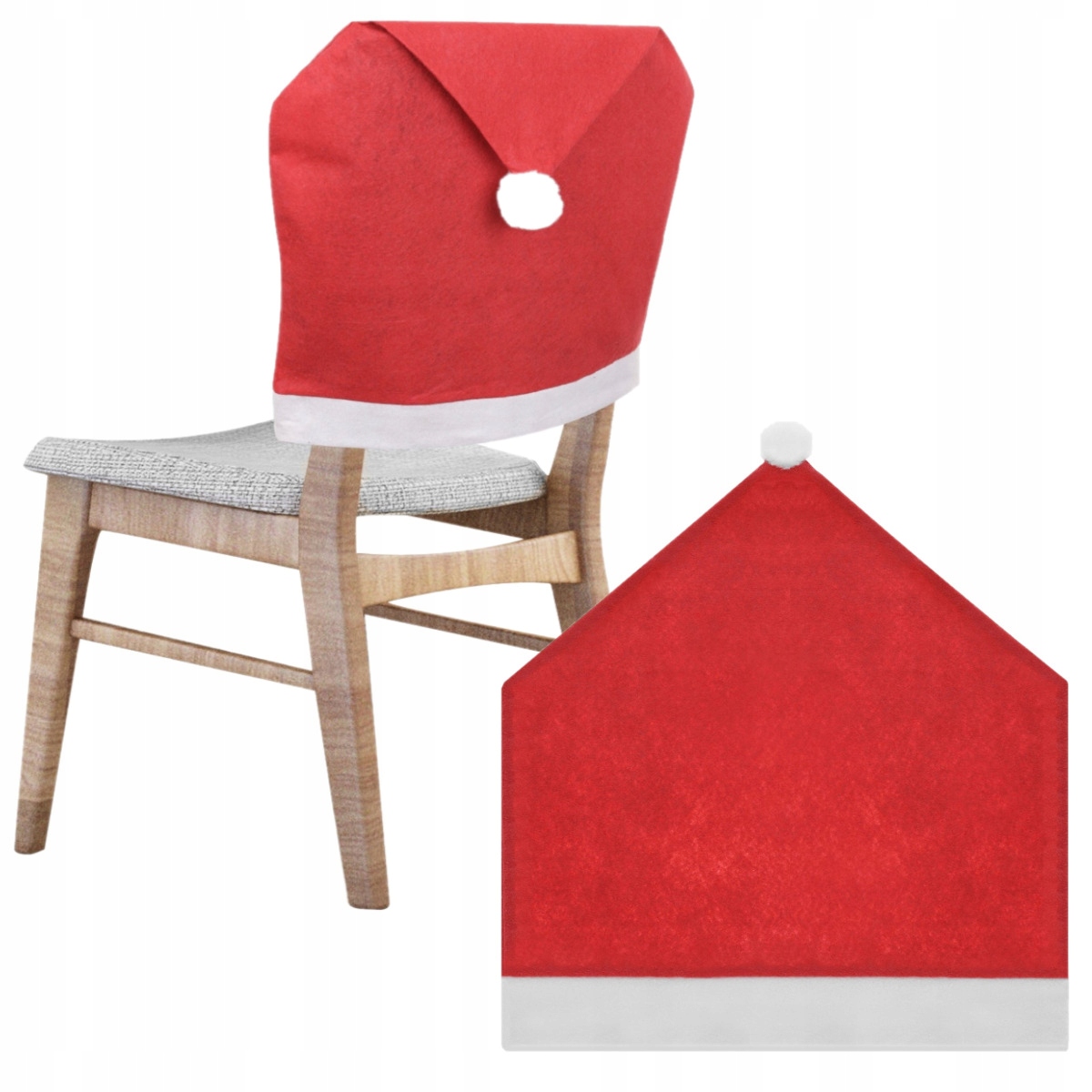POKROWCE NA KRZESŁA CZAPKA MIKOŁAJA ŚWIĘTA OZDOBA NA OPARCIE POKROWIEC