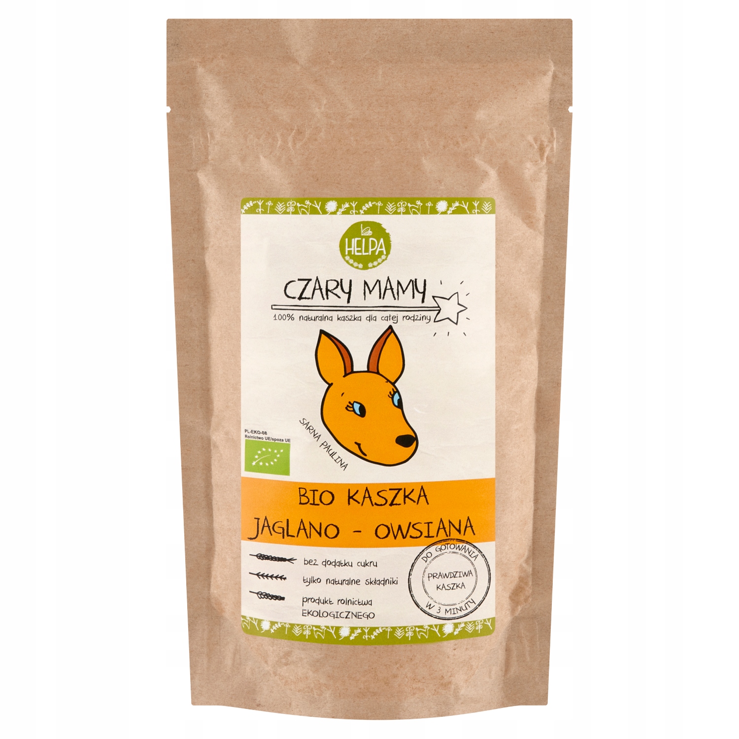 HELPA BIO KASZKA JAGLANO OWSIANA DZIECI CZARY MAMY BEZ DODATKU CUKRU 200g