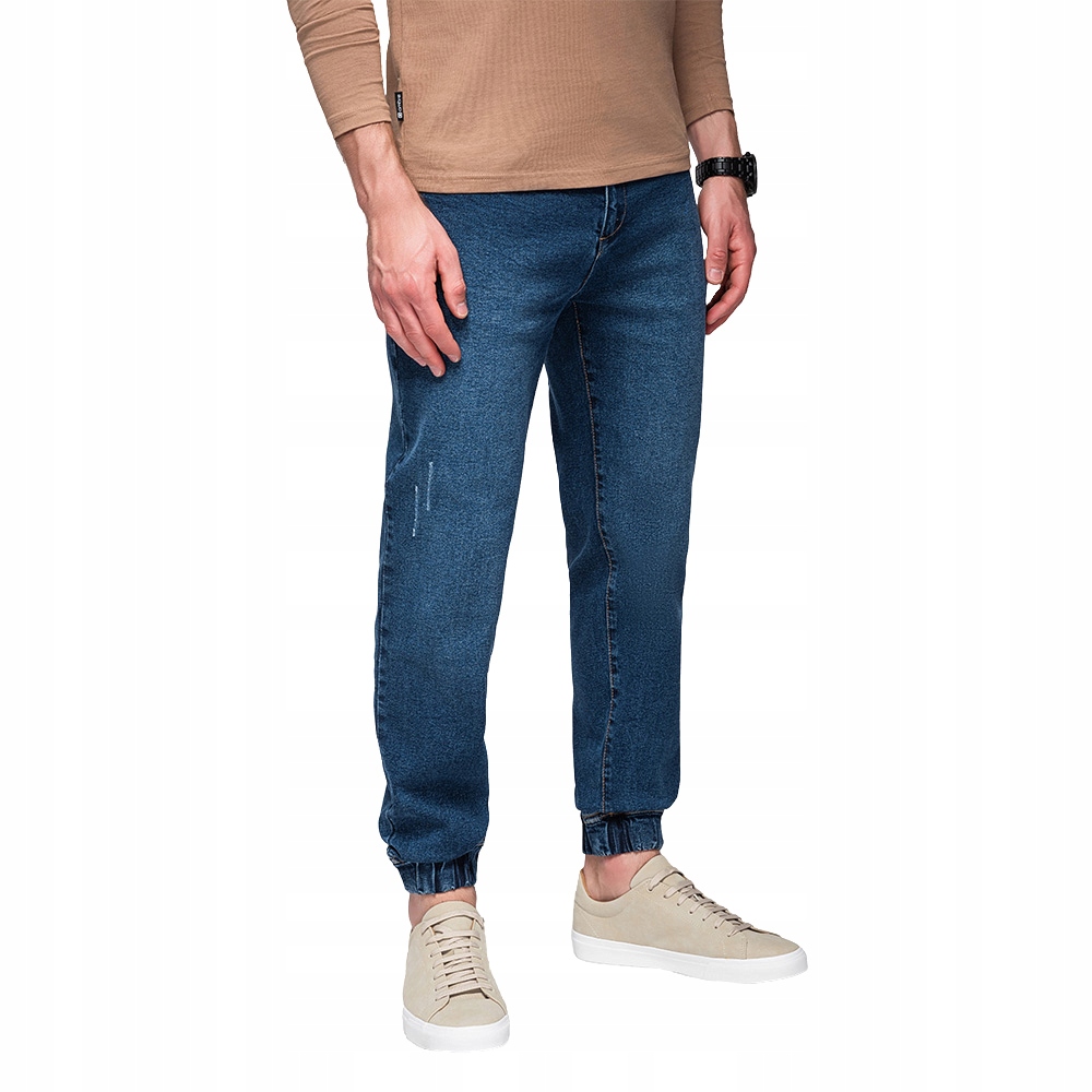 Pánské džíny Joggery klasického střihu modré V2 OM-PADJ-0265 vel. XL