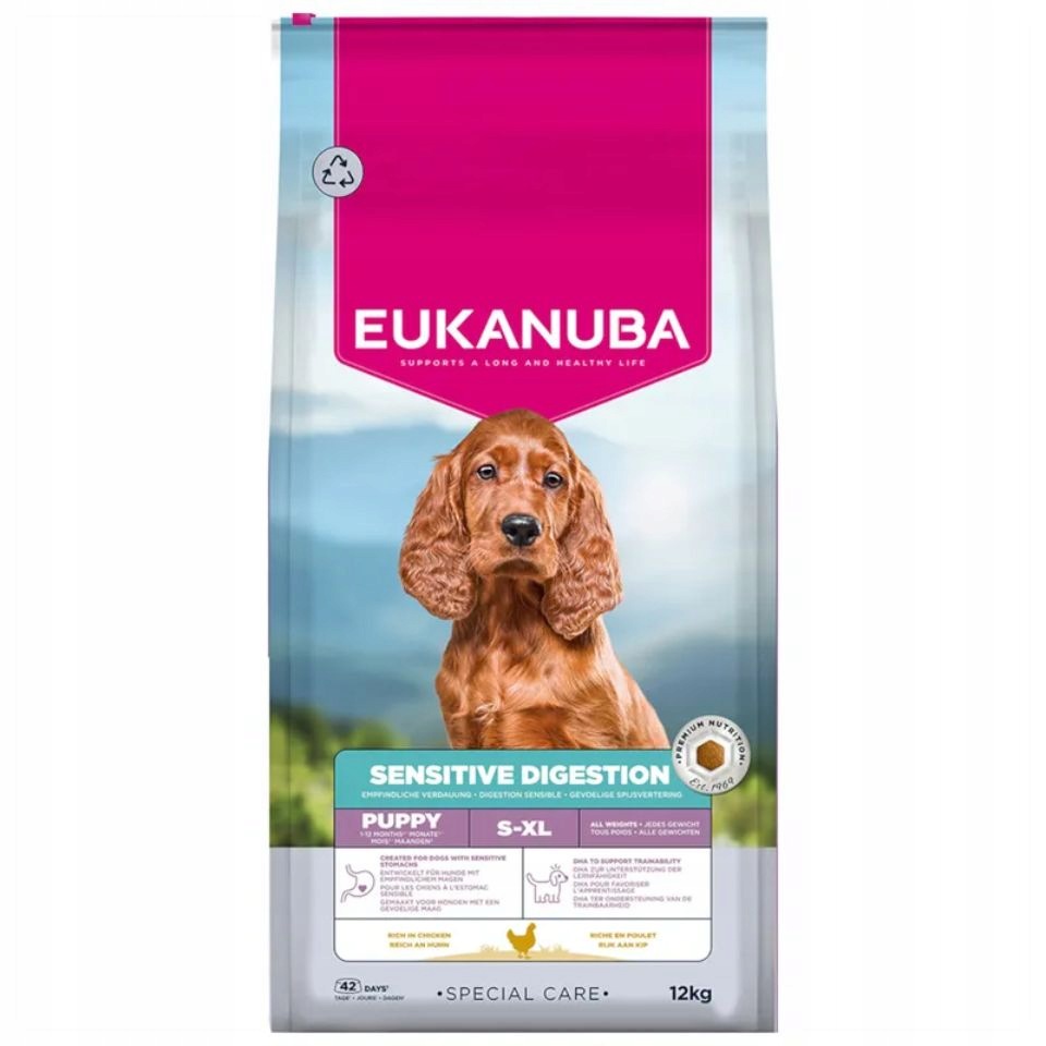 Eukanuba Speciální péče pro štěňata s citlivým trávením krmivo pro psy 12kg
