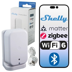 Shelly bílý senzor přítomnosti mmWave Presence Gen4 Wi-Fi Zigbee Matter