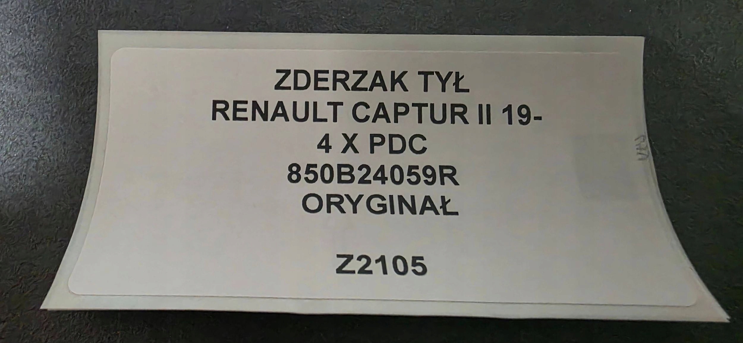 bumper rear rear part Renault Captur II 850B24059R