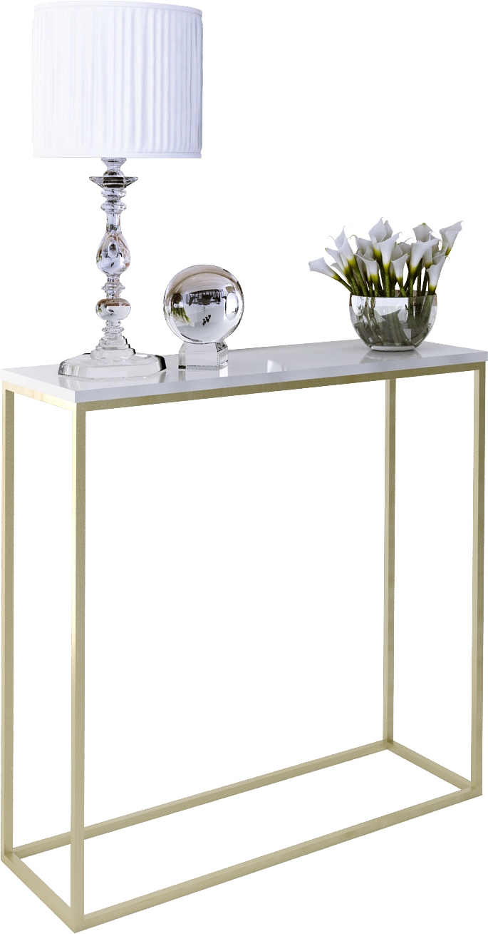 

Nowoczesna Konsola Przedpokój Loft Biały Połysk