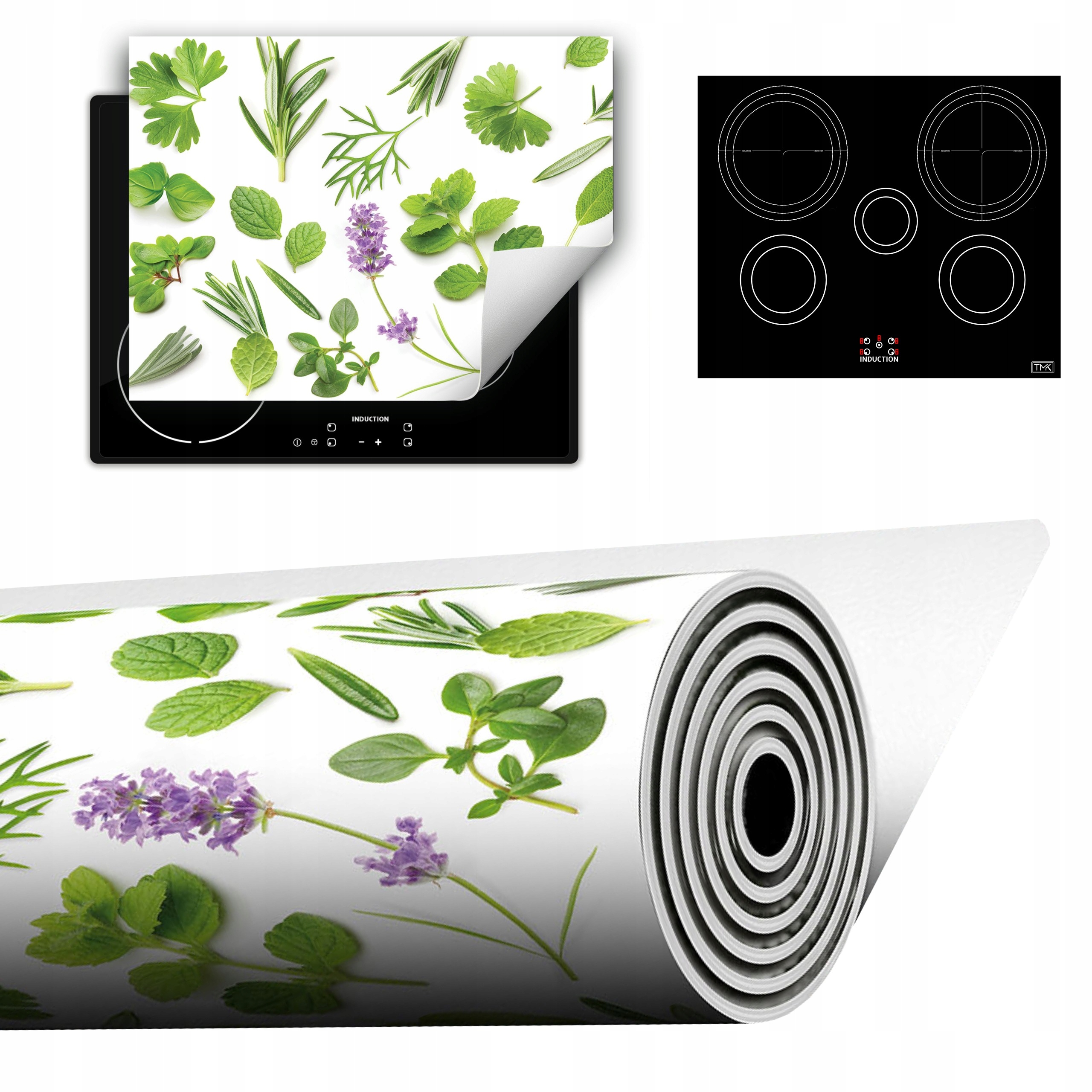 Vinylová Podložka Do Kuchyně Více Místa 70x52 zelená bylinky