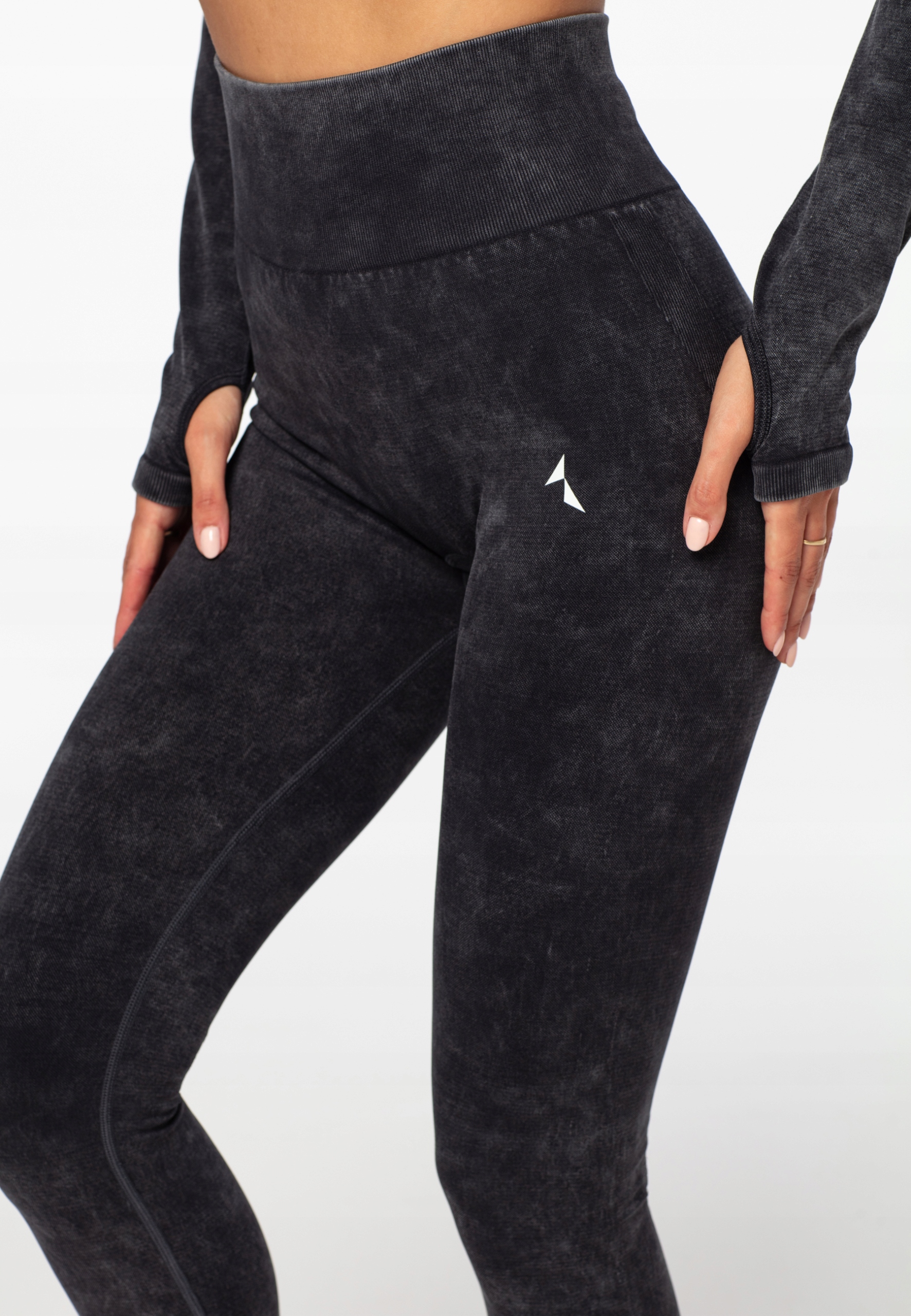 LEGGINSY KRYJĄCE BEZSZWOWE Z WYSOKIM STANEM - S