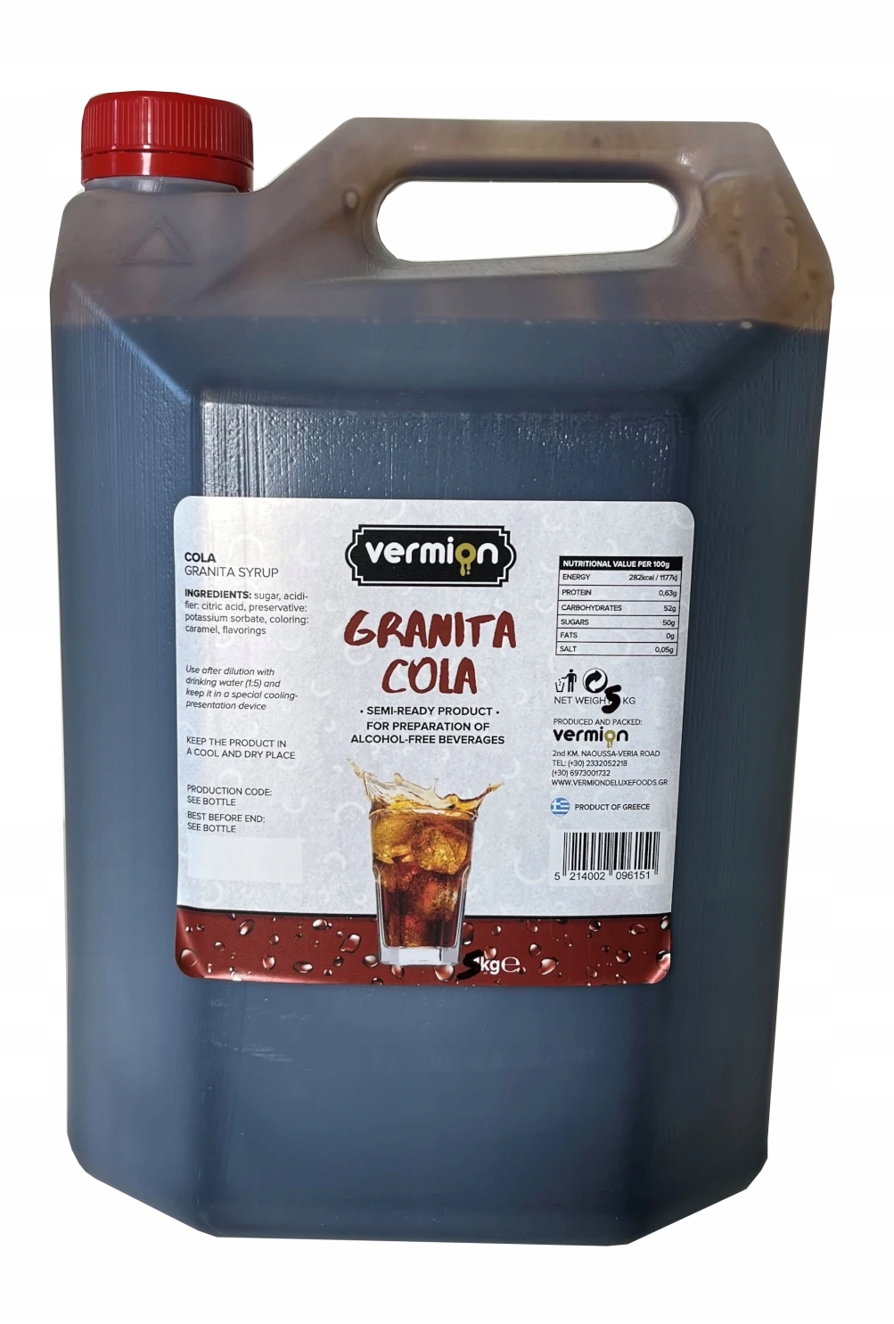 Levně Granita Cola sirupový koncentrát Vermion Deluxe Foods Slush Cola 5kg/5l