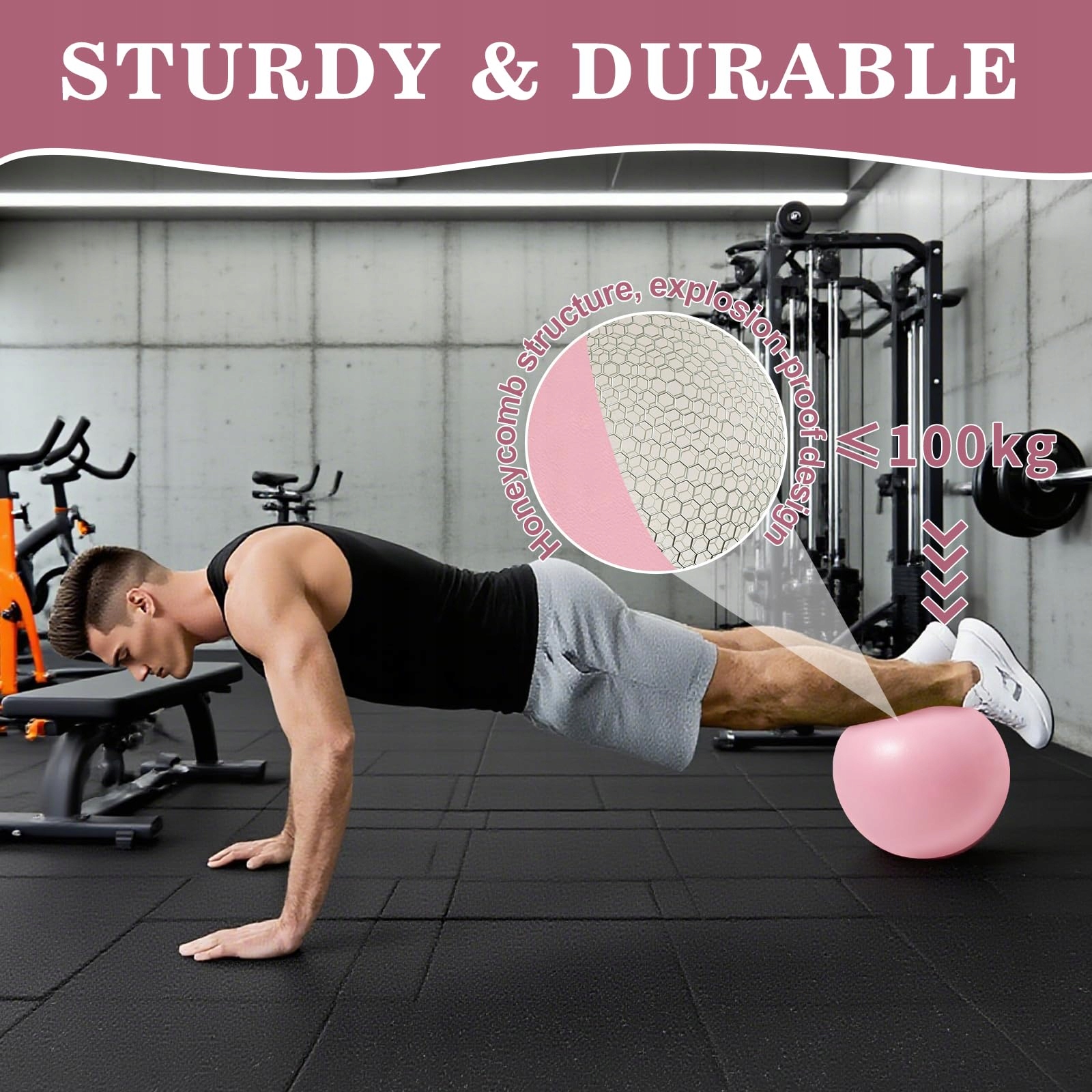 VORTIX Piłka Pilates 25cm Antywybuchowa Antypoślizgowa Do Jogi i Fitness — miniatura 3