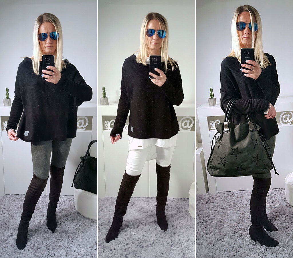 

Sweterek Oversize Tunika Sweter Wool Odkryte Ramię