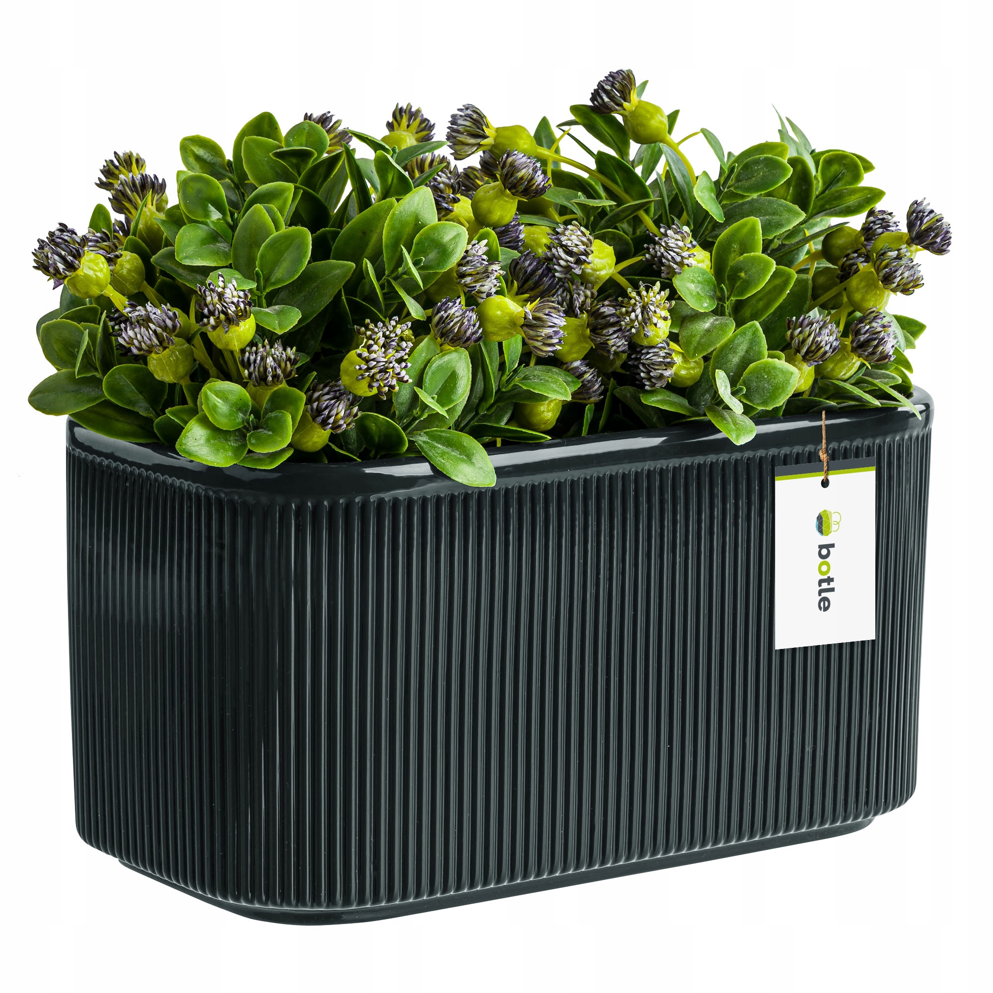 Květináč keramický obal Grafitový 25,5 cm H13,5 cm Lesk Moderní